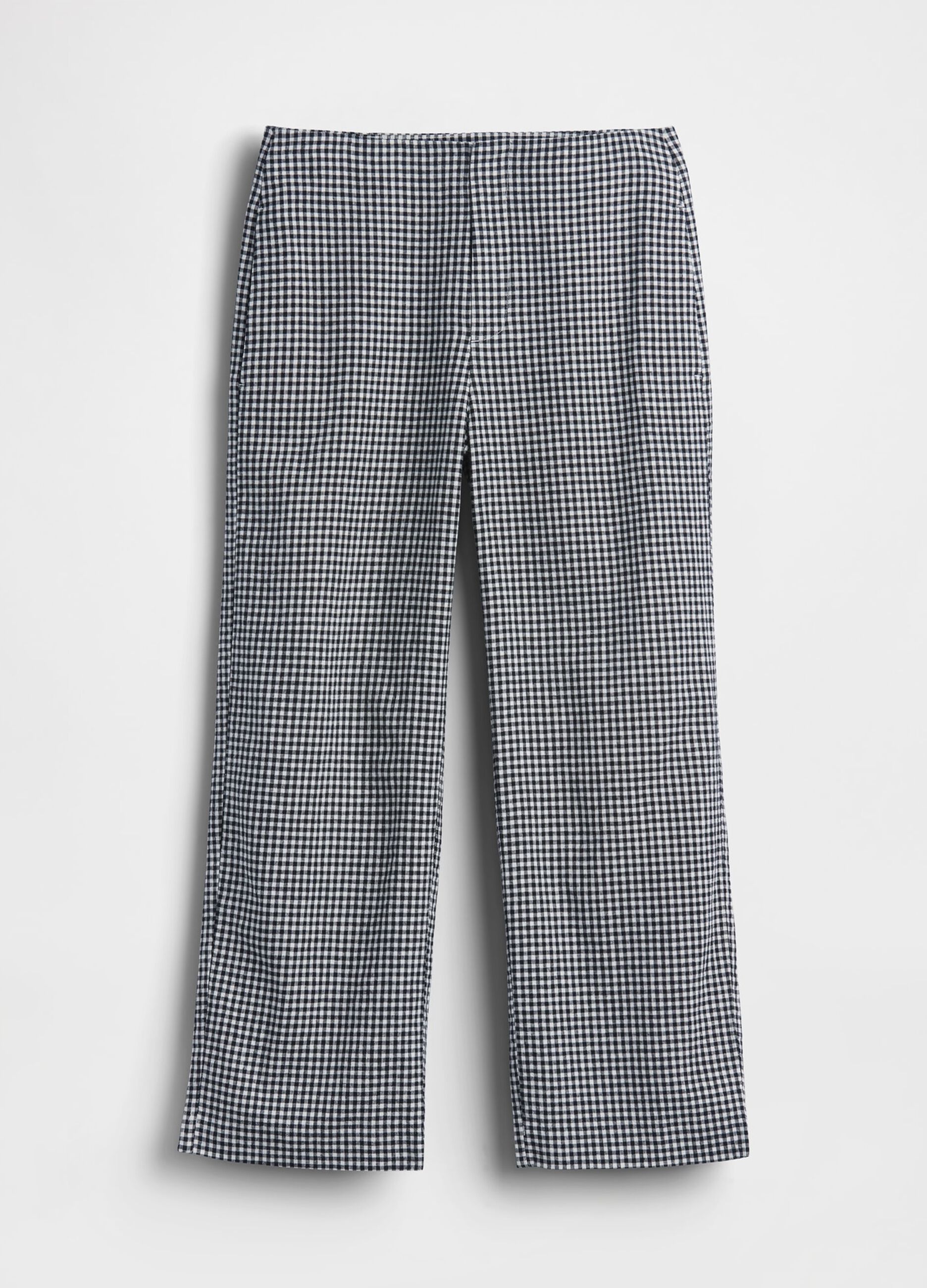 Pantaloni in misto lino a quadretti