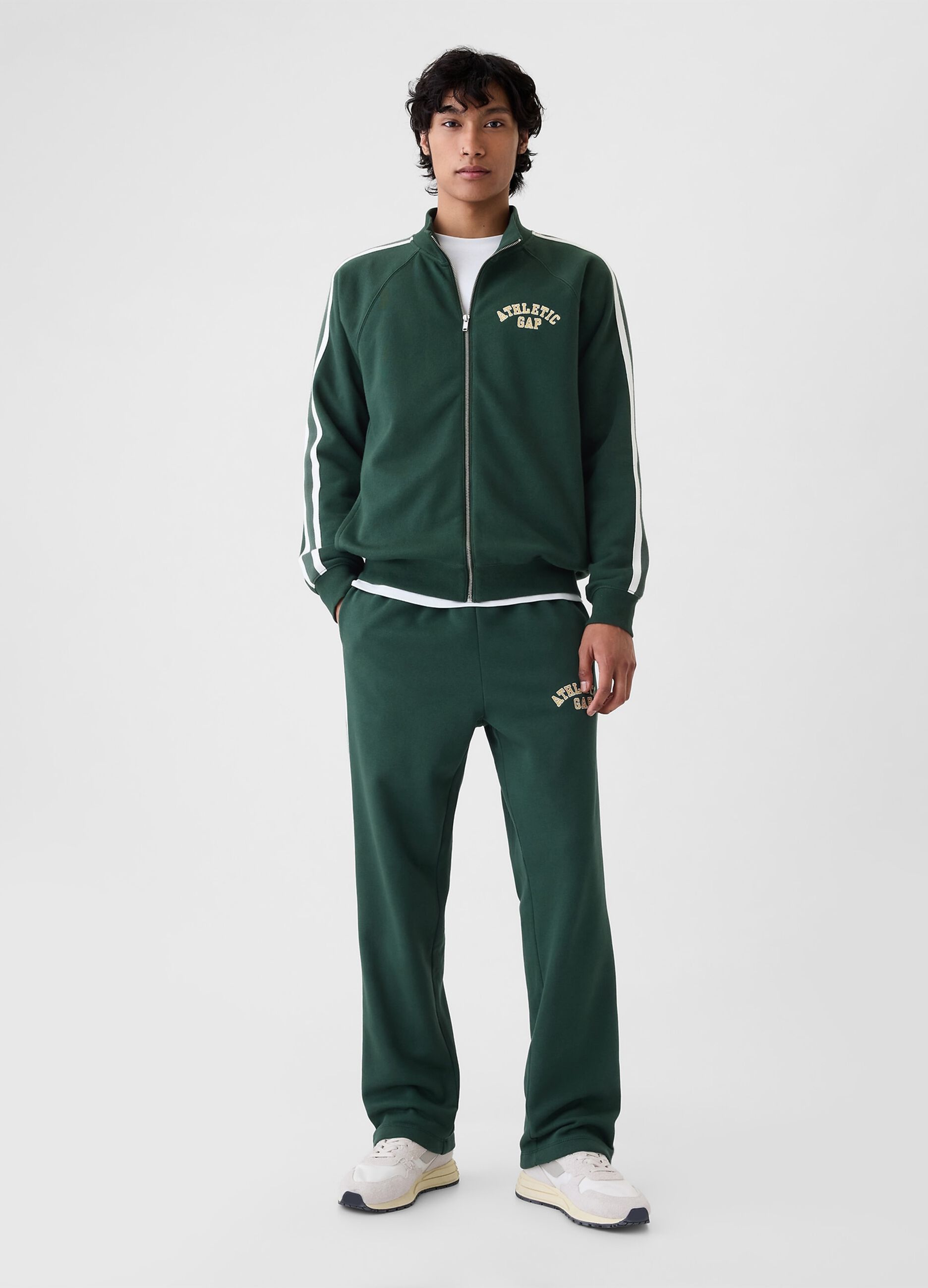 Full-zip con bande rigate e ricamo Athletic_1