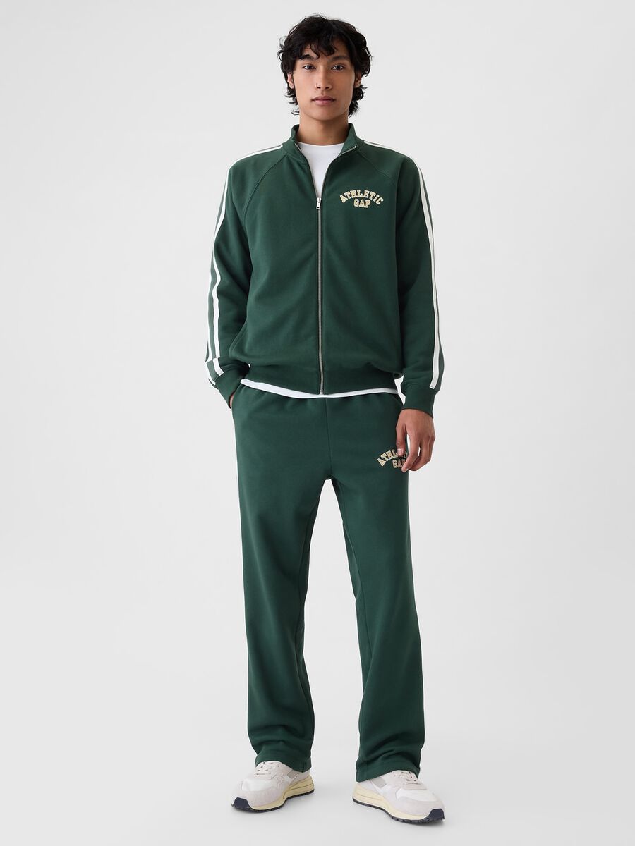 Full-zip con bande rigate e ricamo Athletic Uomo_1