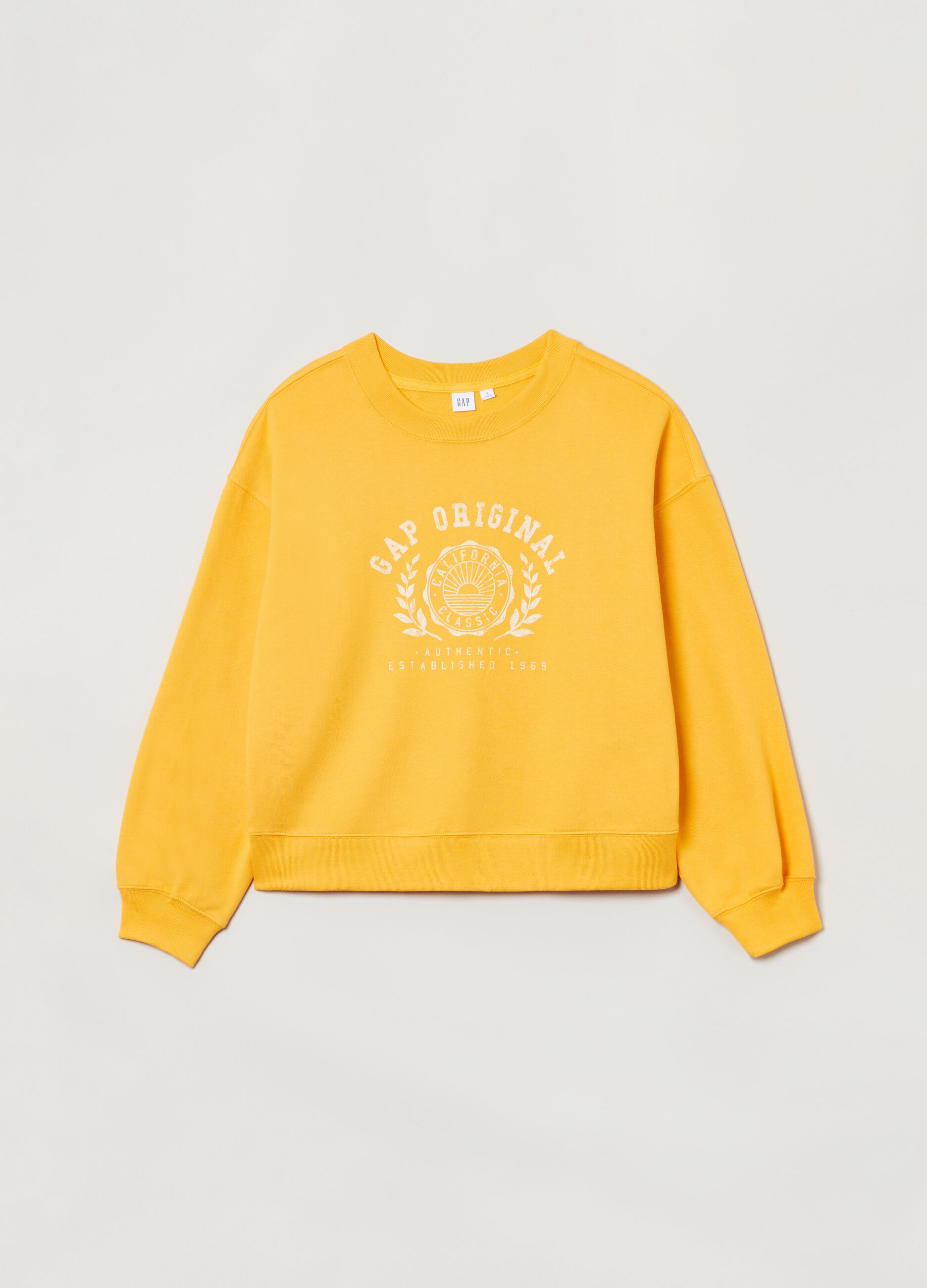 Round neck sweatshirt with Vintage-effect print