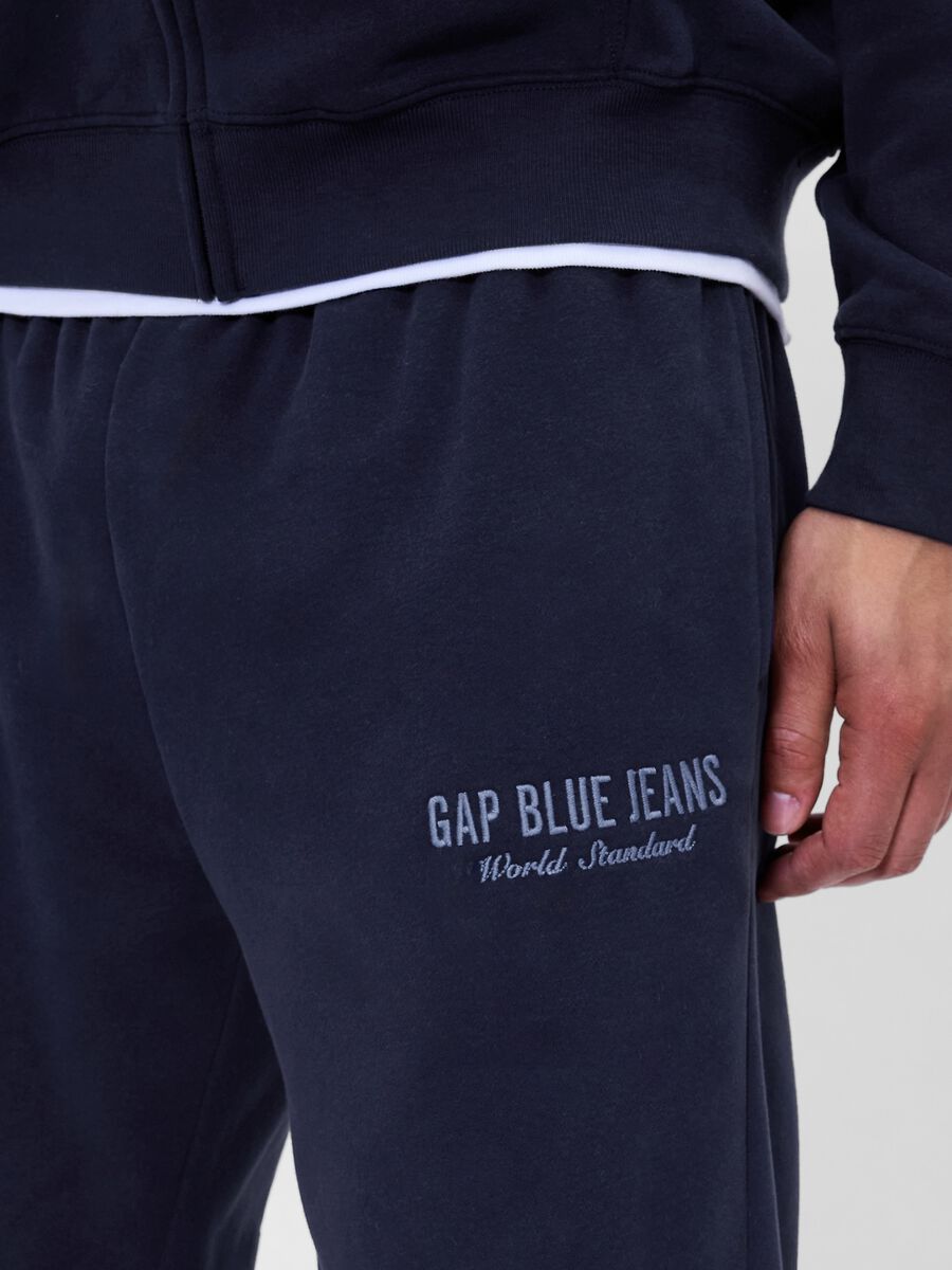 Blue Trousers in Cotton and Polyester Blend Man_3