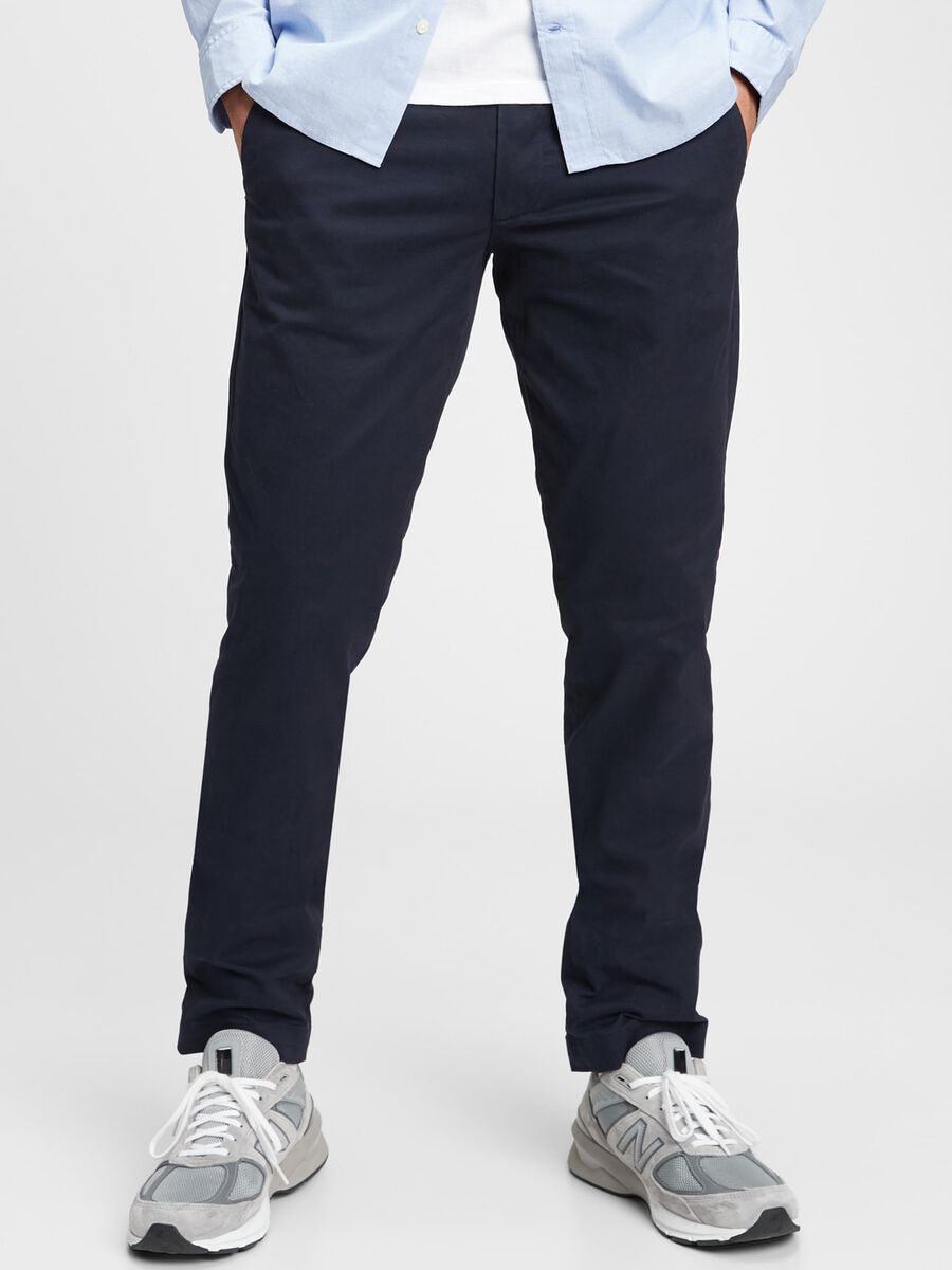 Pantaloni slim fit in cotone stretch Uomo_0