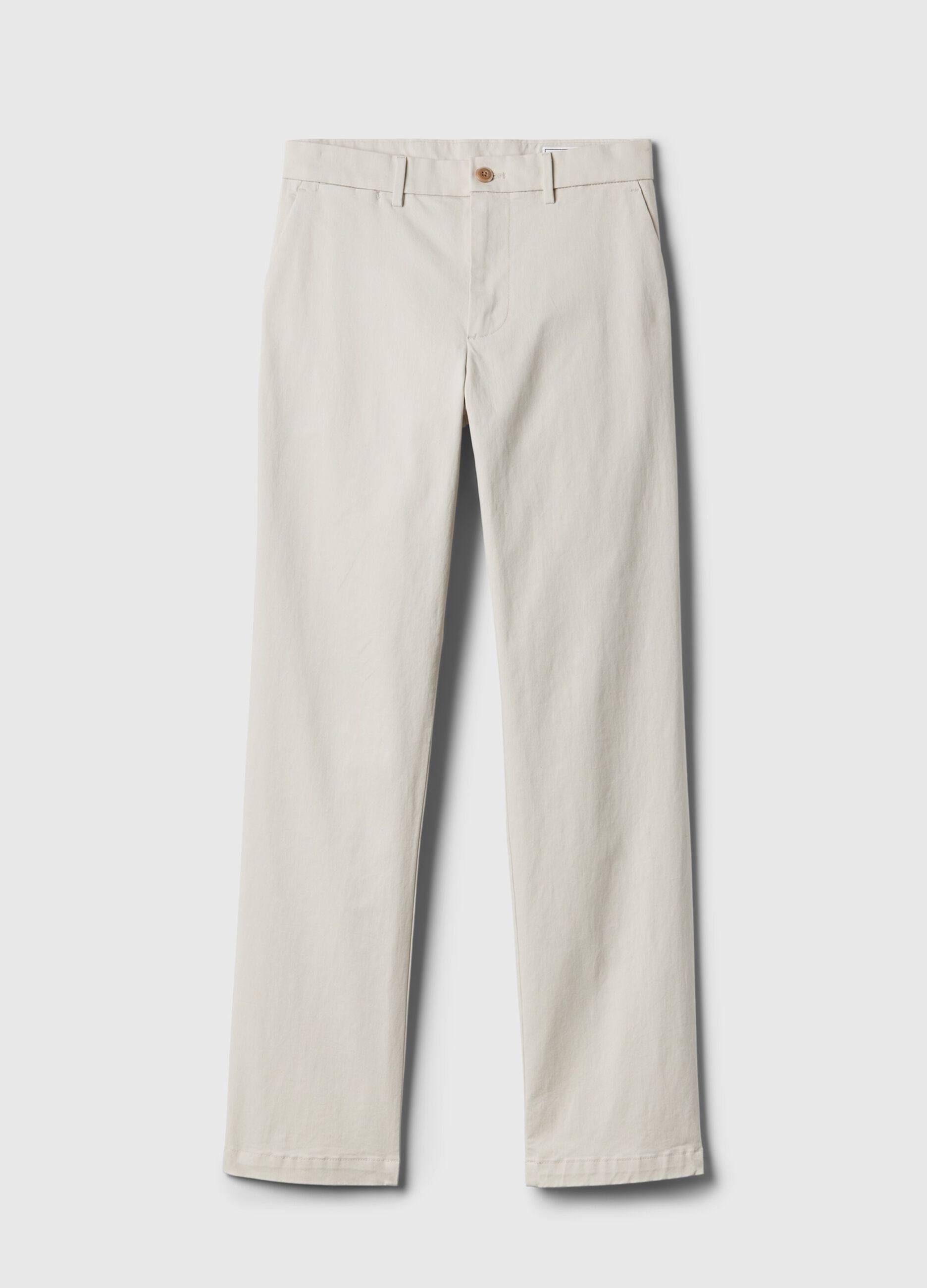 Pantalone straight fit in cotone stretch_3