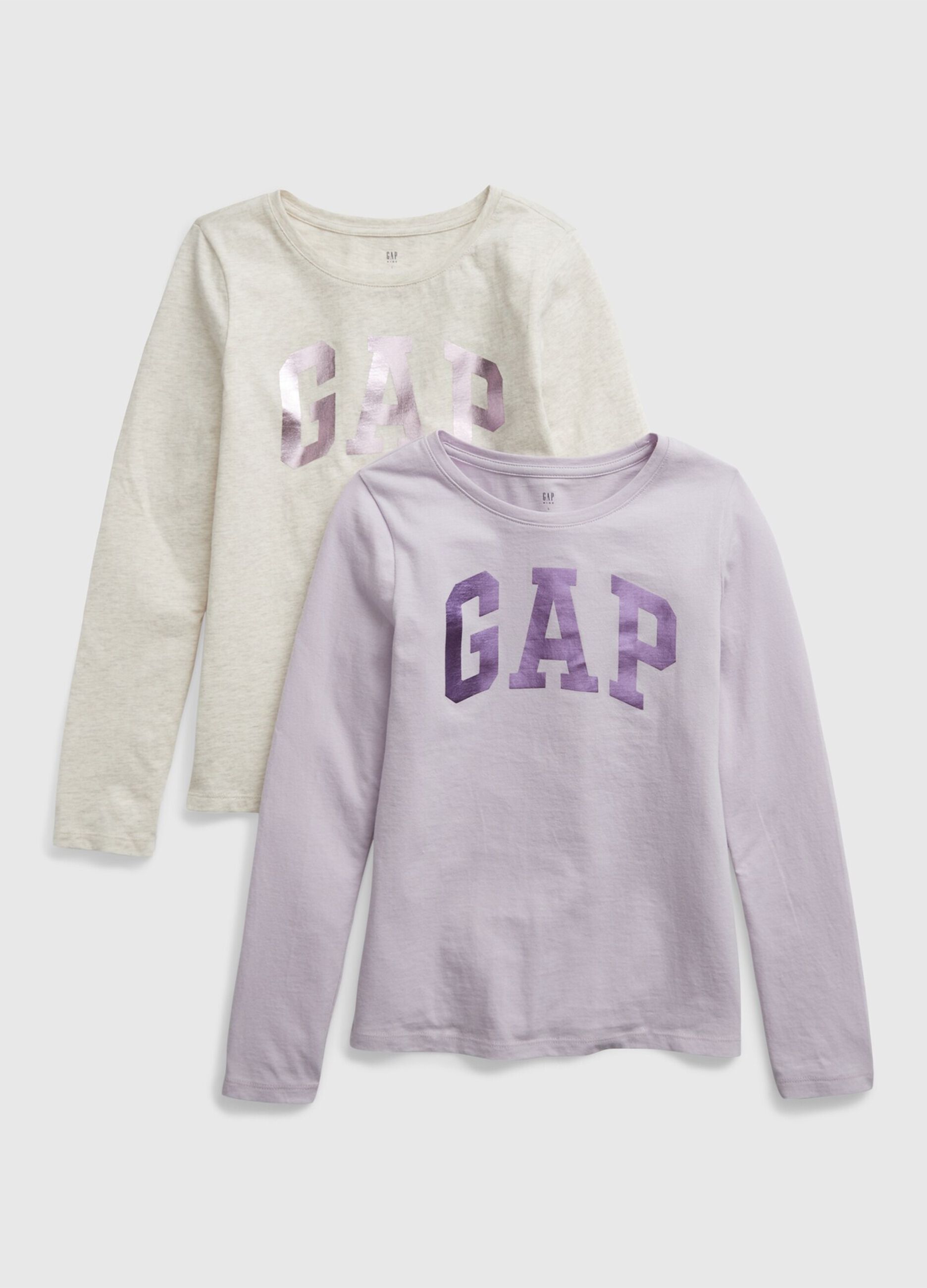 Two-pack, long-sleeved T-shirts with logo print