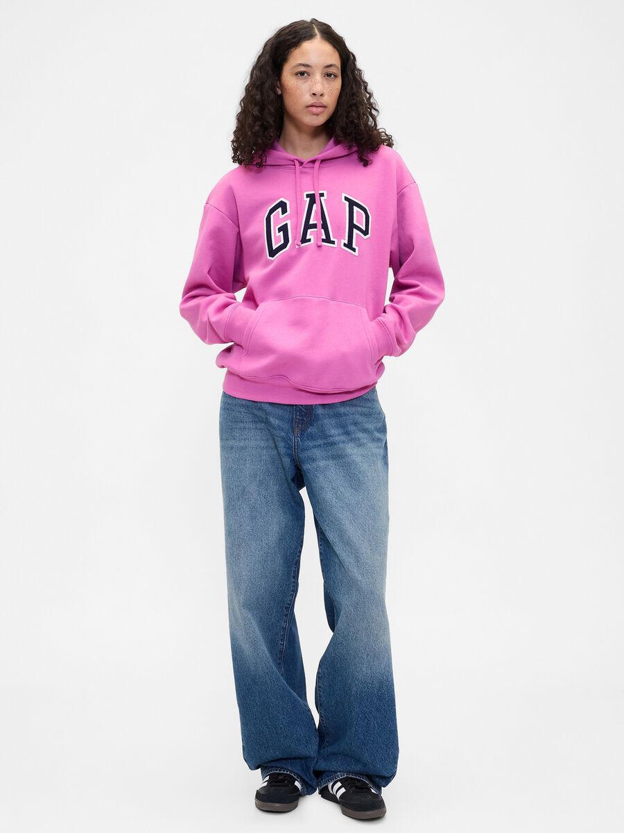 Felpa con cappuccio e logo Donna_1