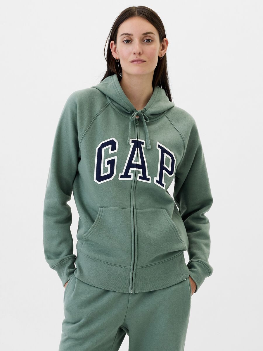 Felpa con cappuccio ricamo logo Donna_0