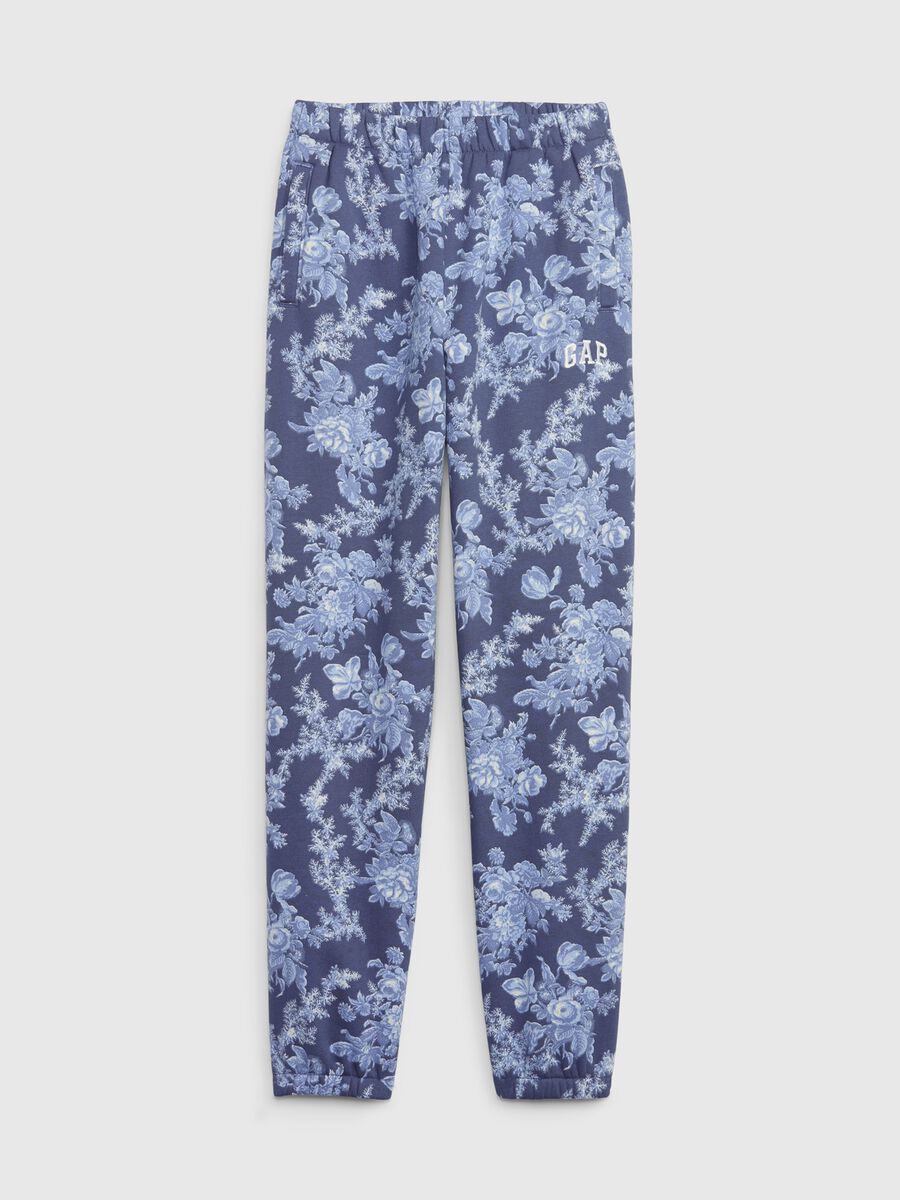 Floral joggers with logo embroidery Girl_0