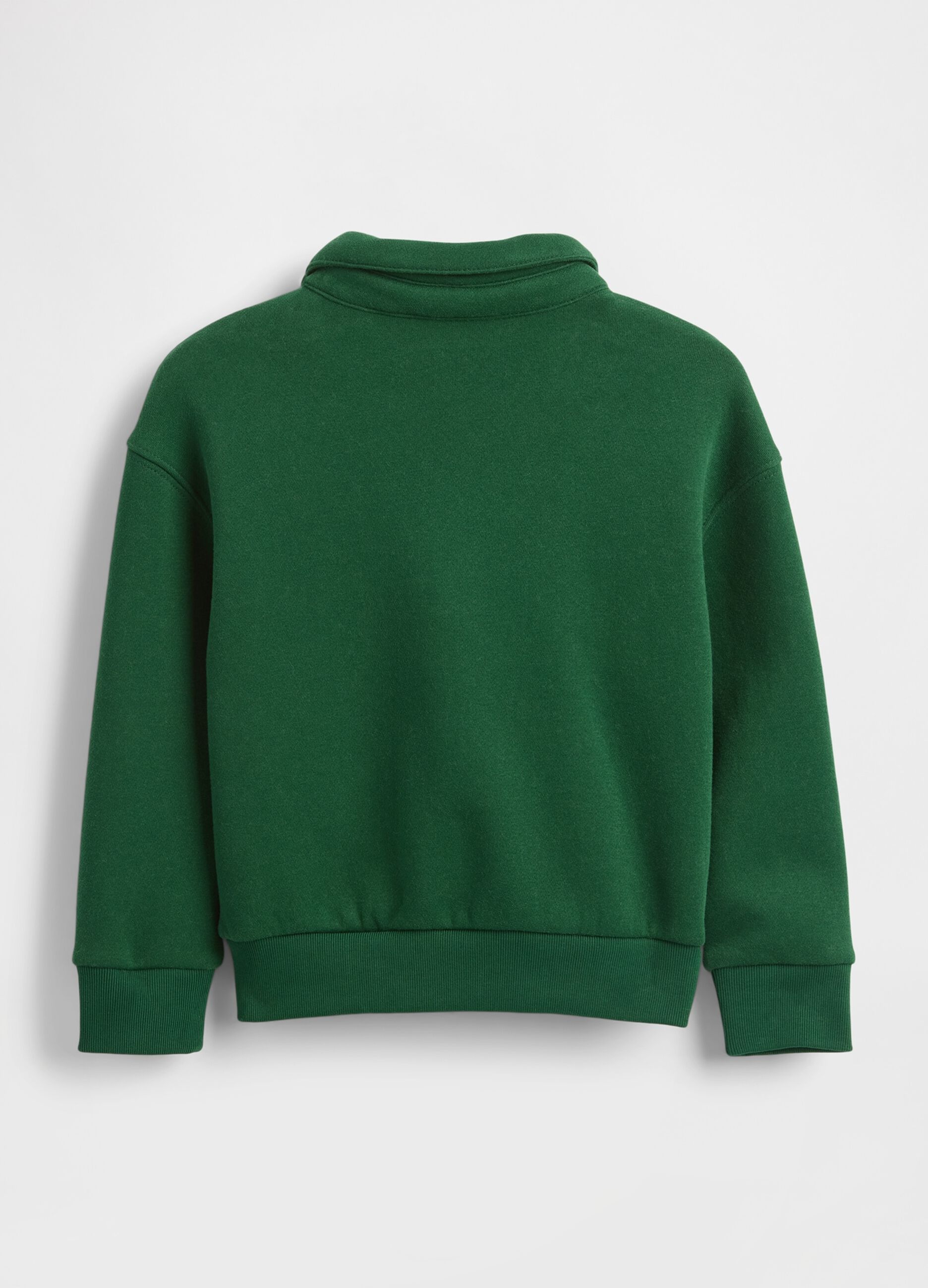 Felpa verde in cotone con colletto_1
