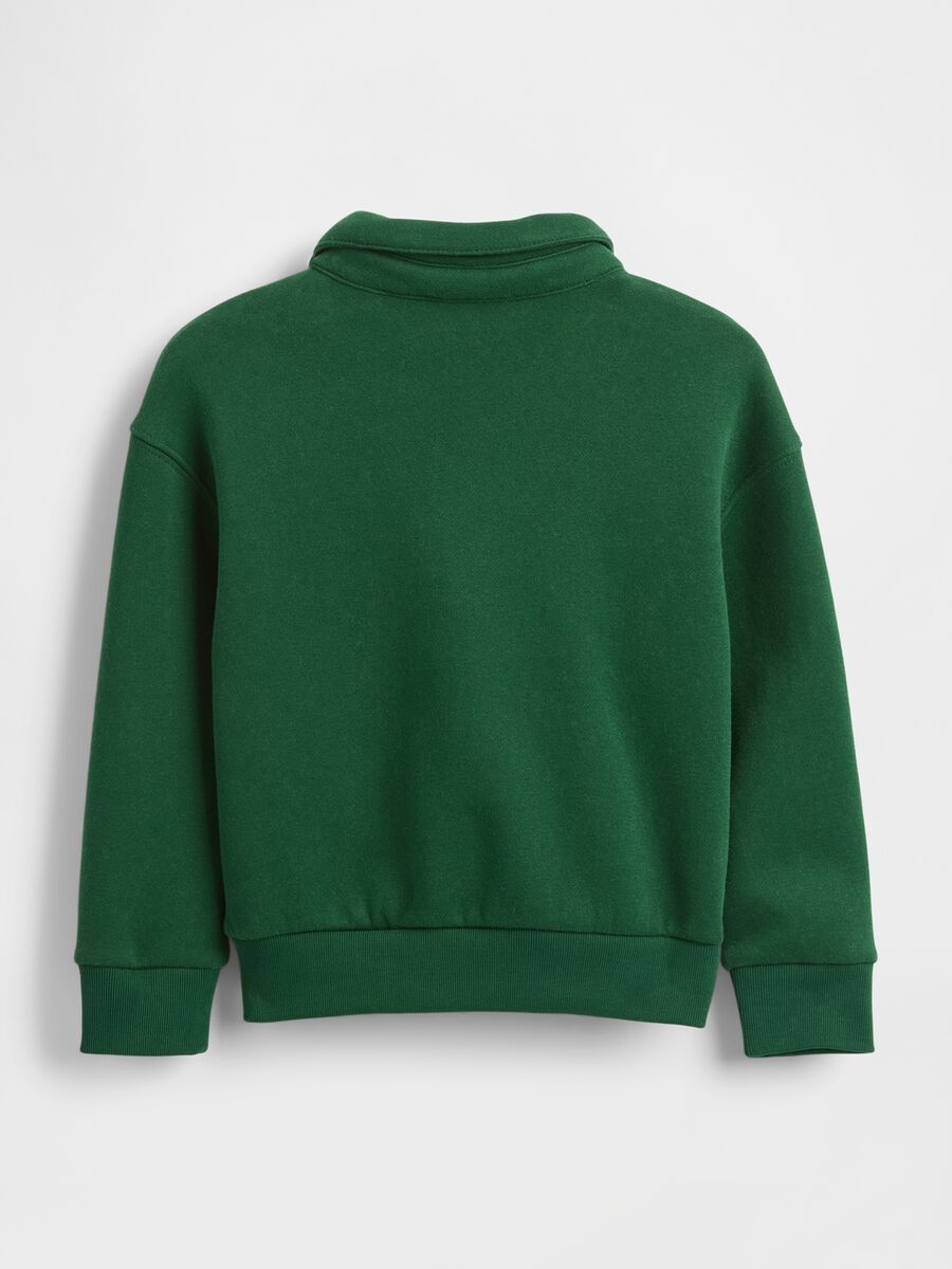 Felpa verde in cotone con colletto Bimbo_1