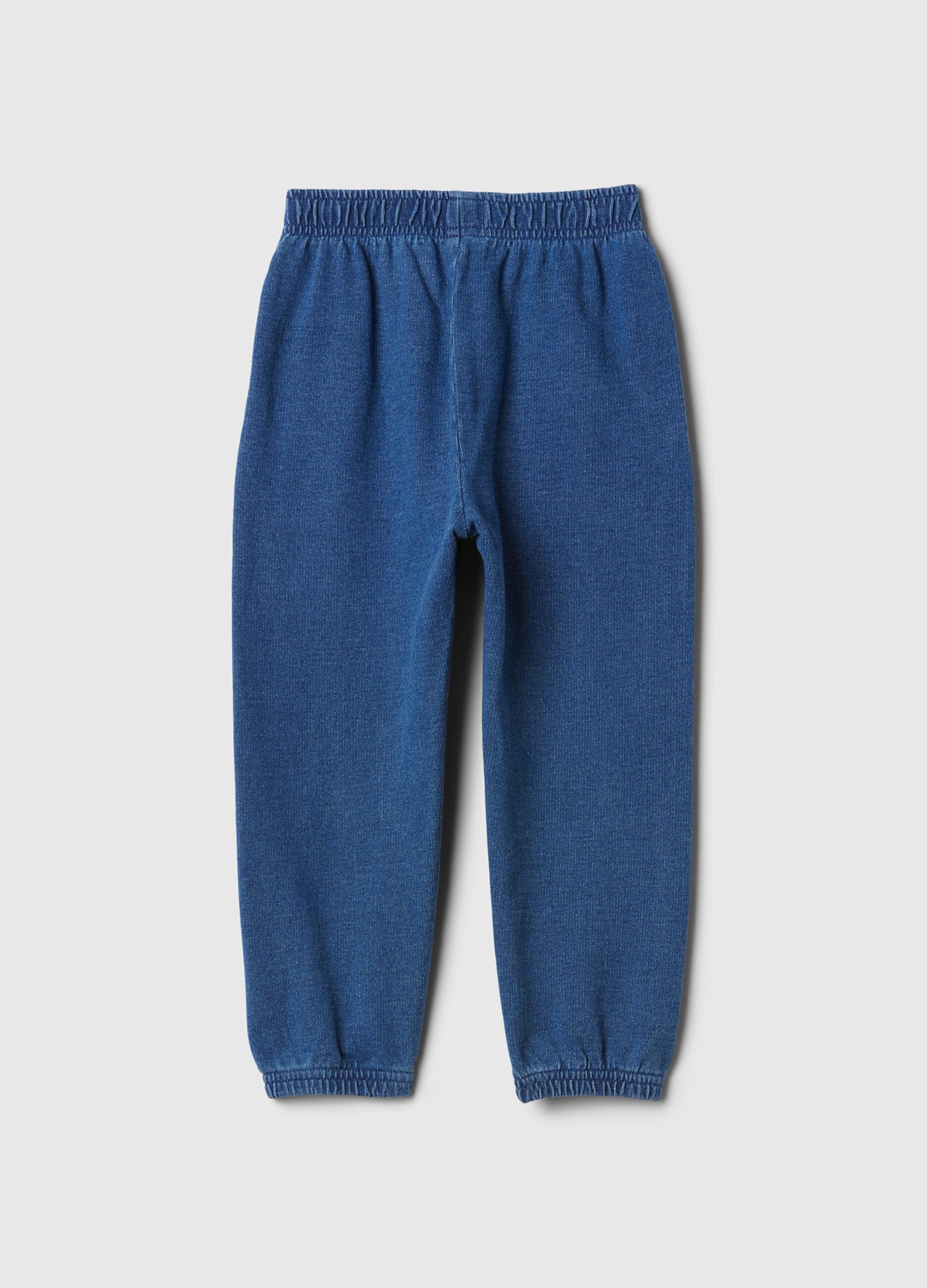 Blue trousers in cotton-polyester blend_1
