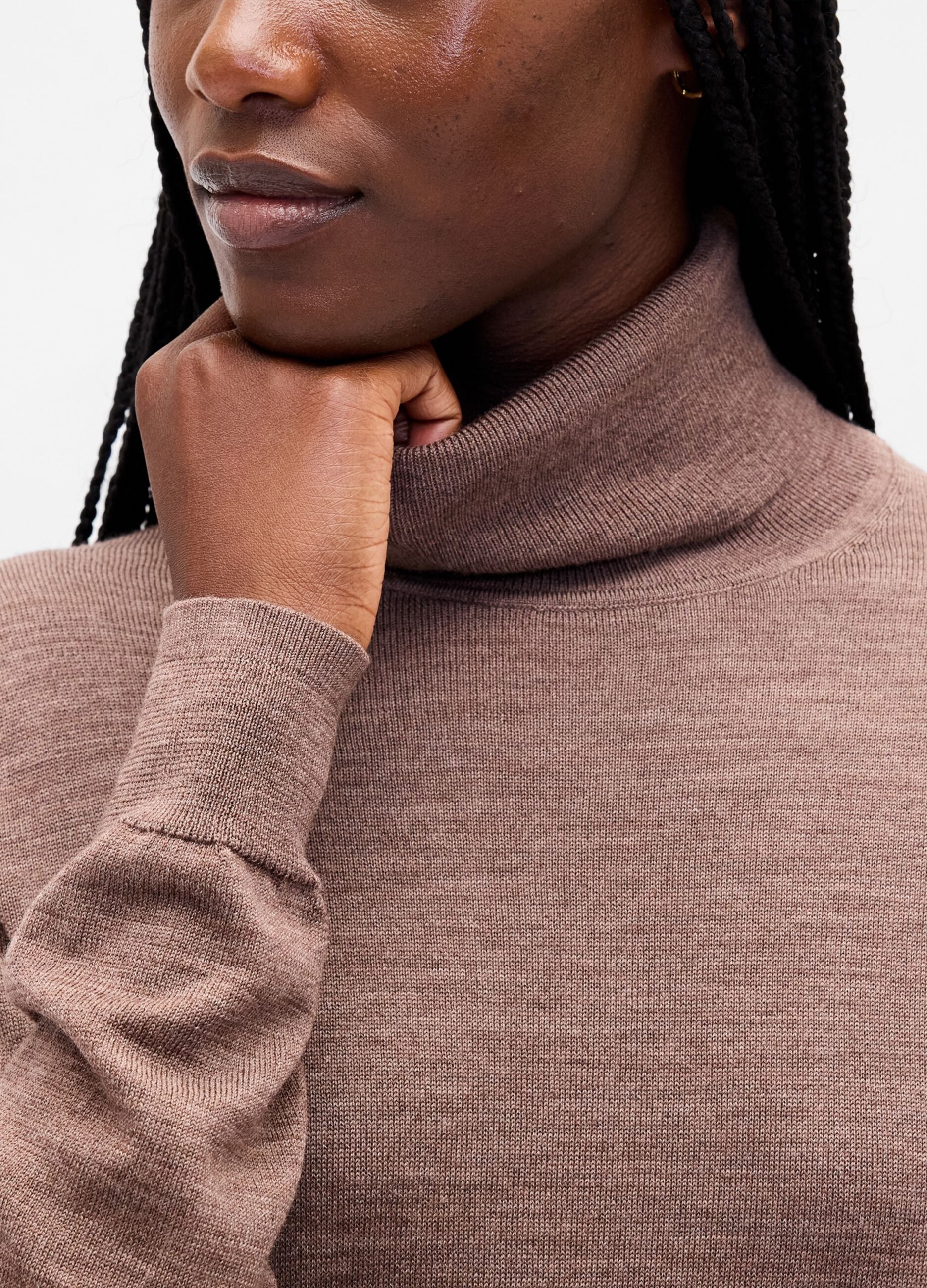 Pullover in lana a collo alto