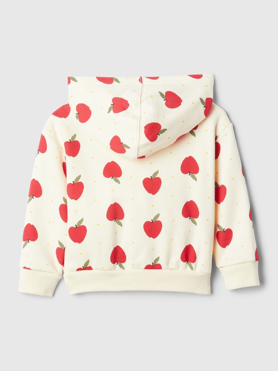 Full-zip sweatshirt with hood with print and logo embroidery Baby Girl_1