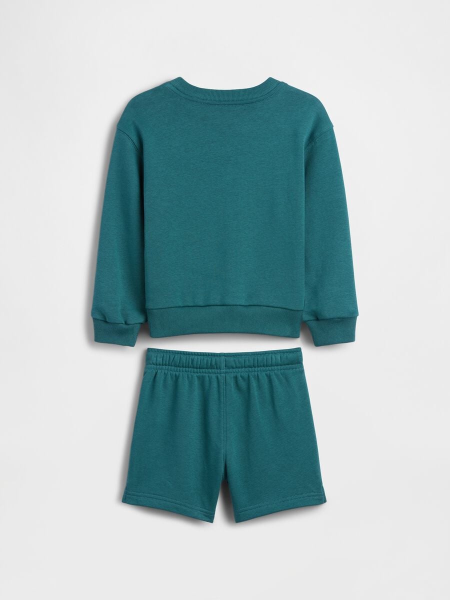 Set felpa e shorts in misto cotone con logo GAP Bimbo_2