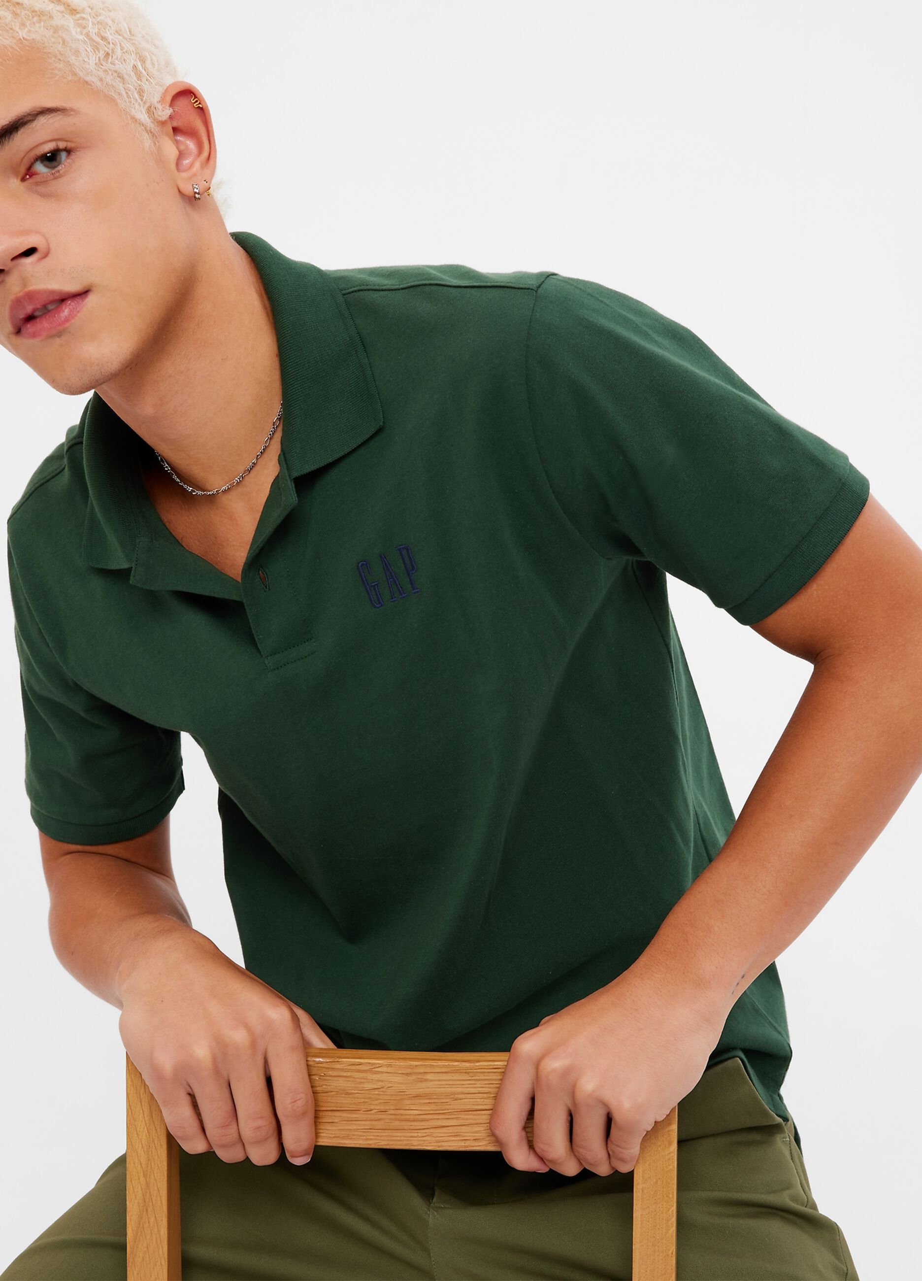 Jersey polo shirt with embroidered logo_0