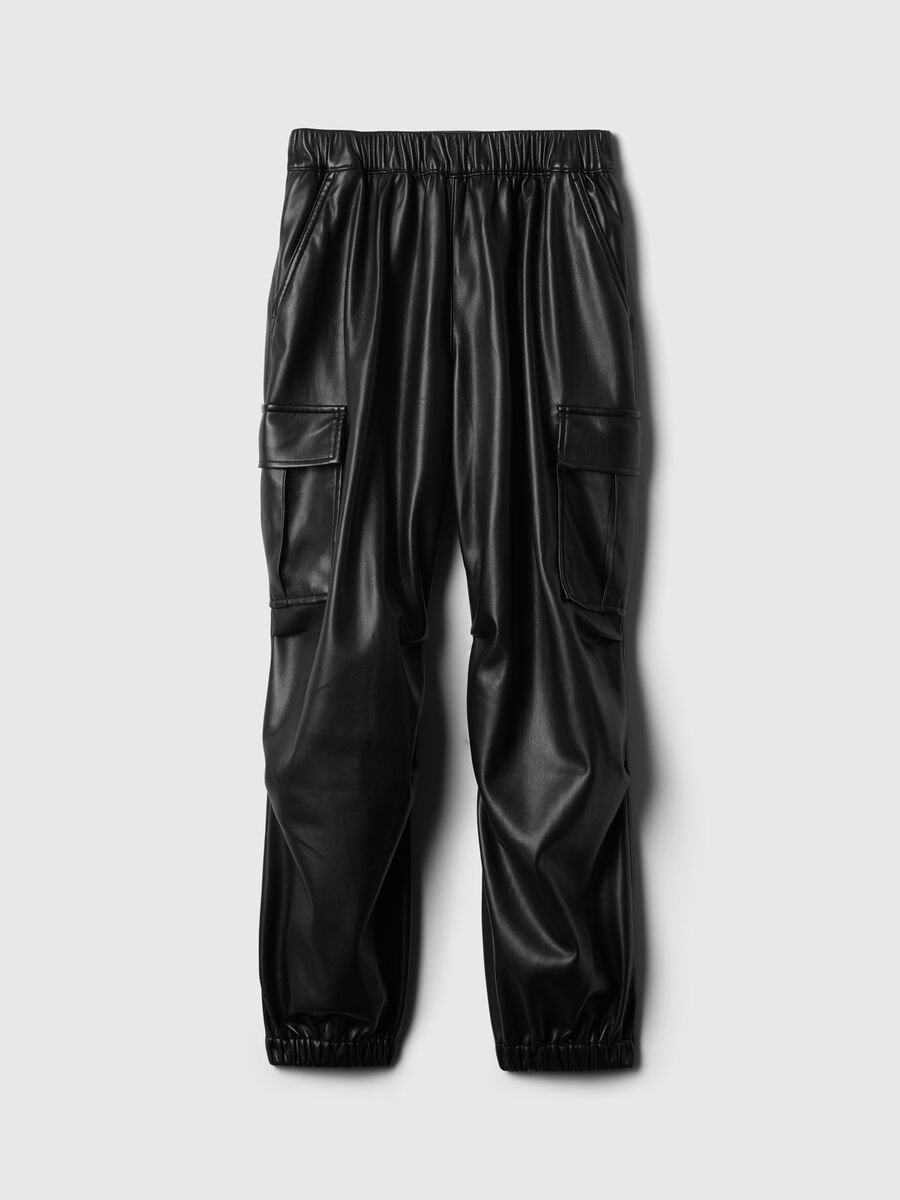 Pantalone parachute cargo effetto lucido Bambina_4