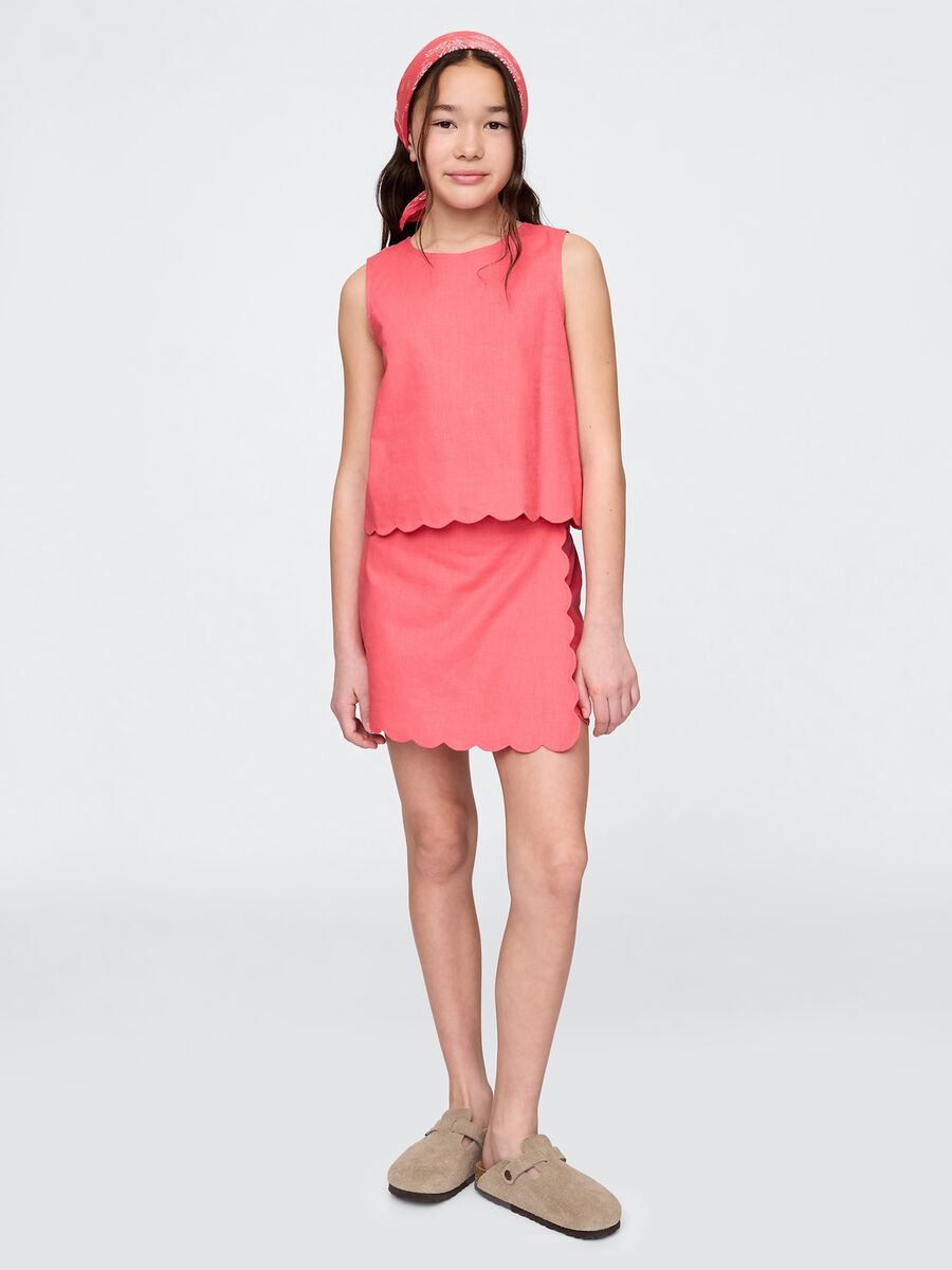 Top senza maniche rosa con bordo smerlato Girl_1