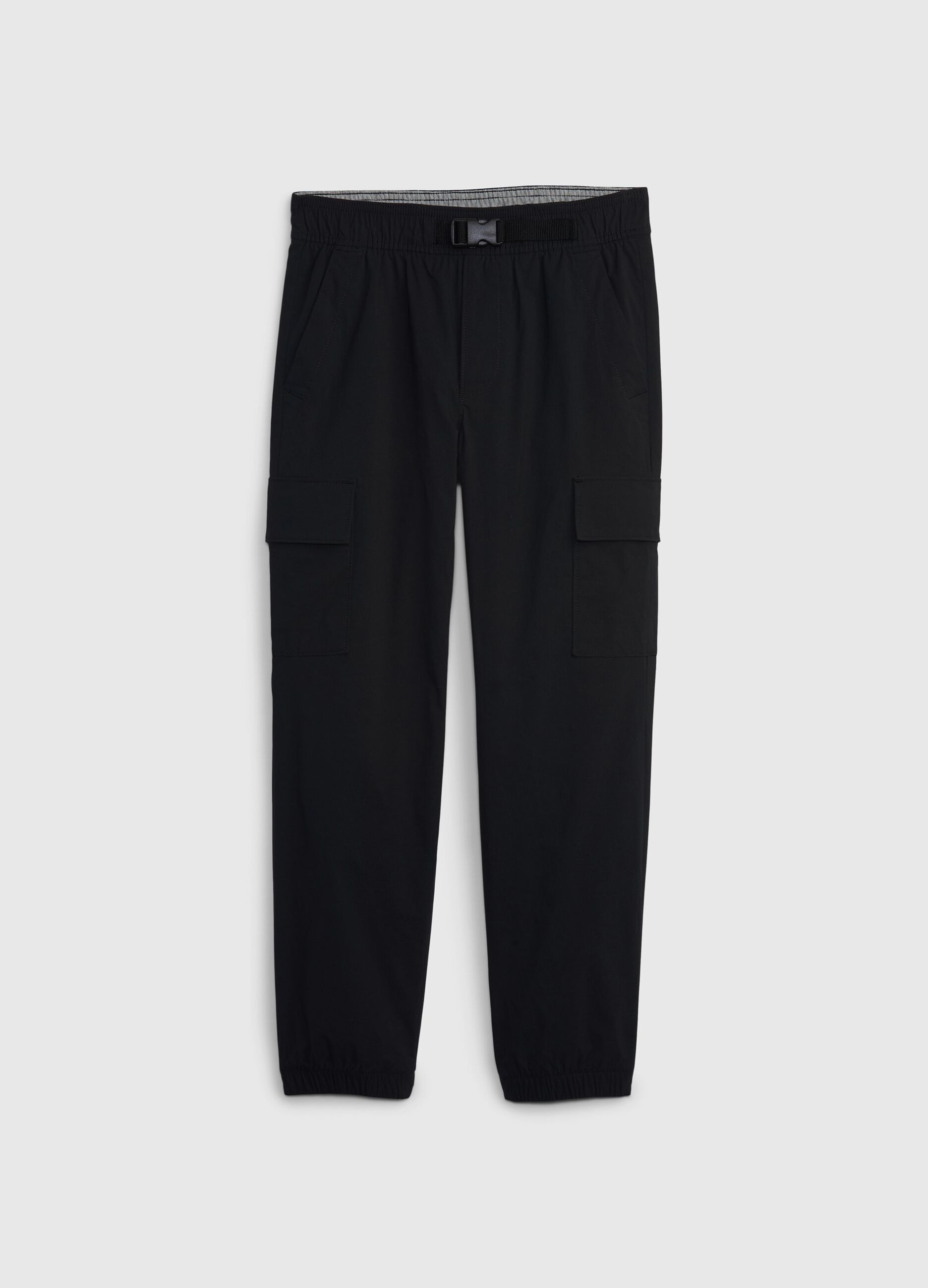 Cargo joggers with snap buckle