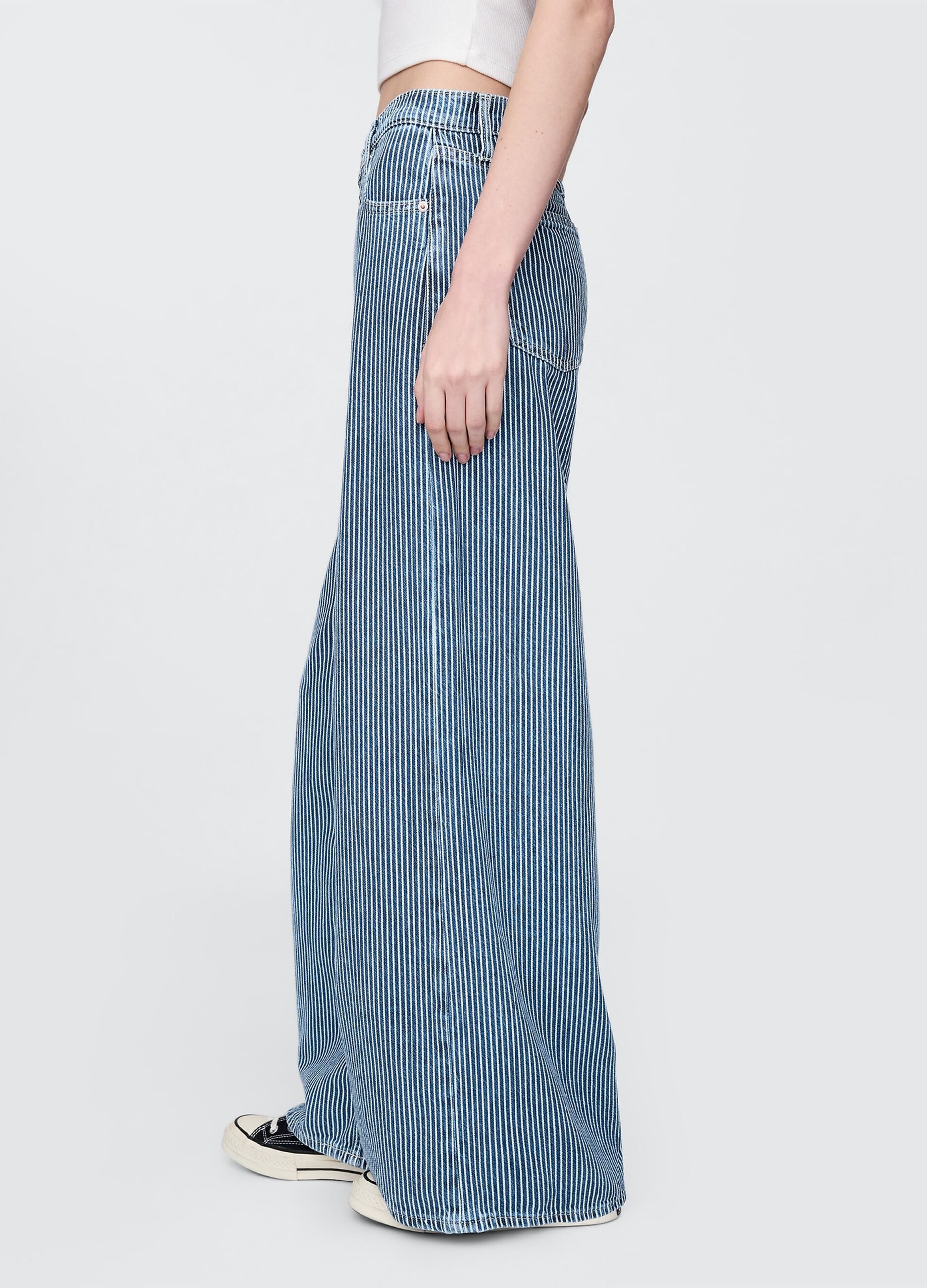 Jeans a righe bianche e blu Gap in misto cotone e Lyocell_3