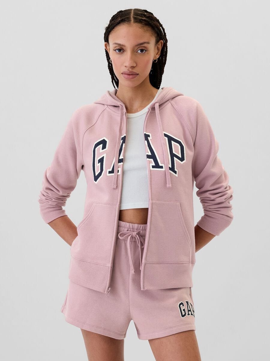 Felpa con cappuccio ricamo logo Donna_0