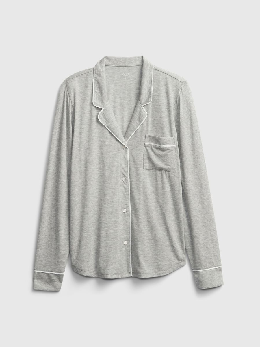 Top pigiama a camicia con tasca Donna_1