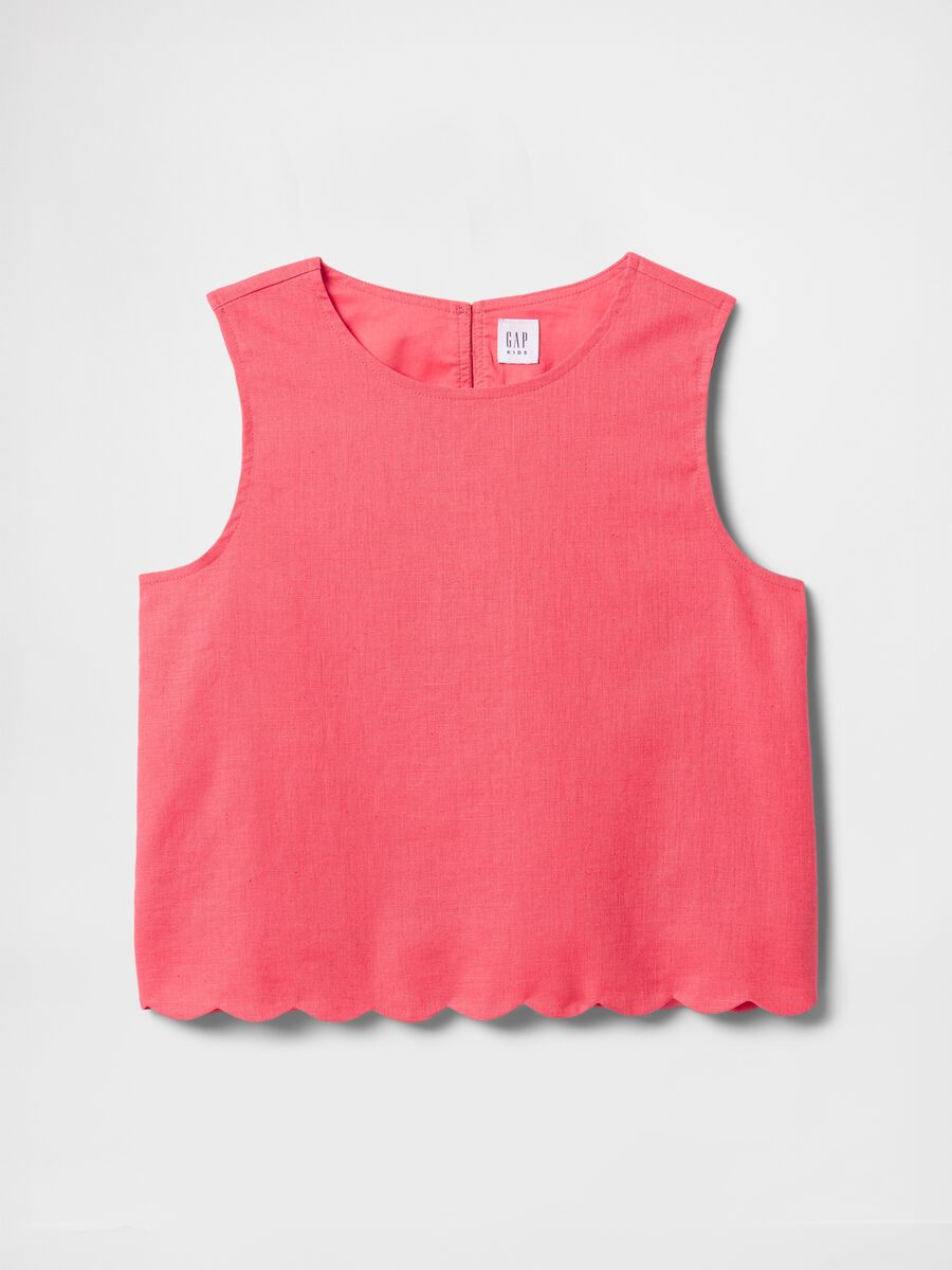 Top senza maniche rosa con bordo smerlato Girl_3