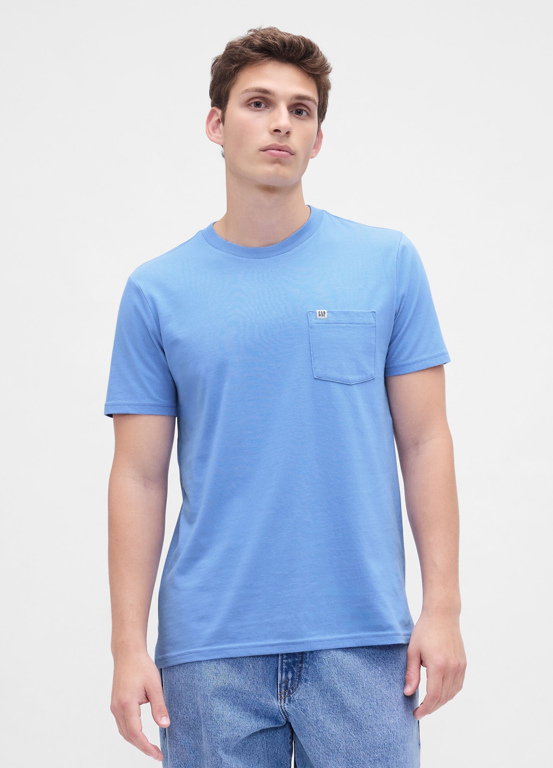T-shirt azzurra in cotone