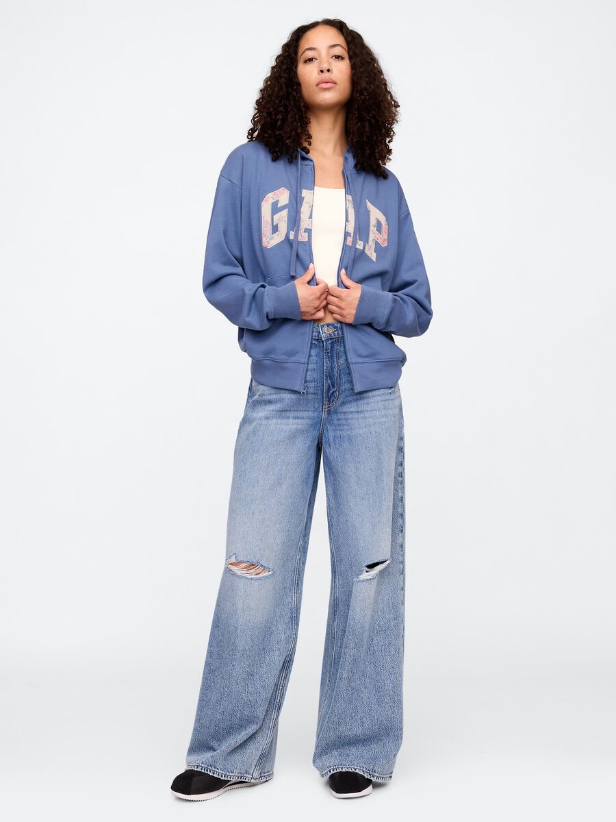 Hooded full-zip sweatshirt Woman_2