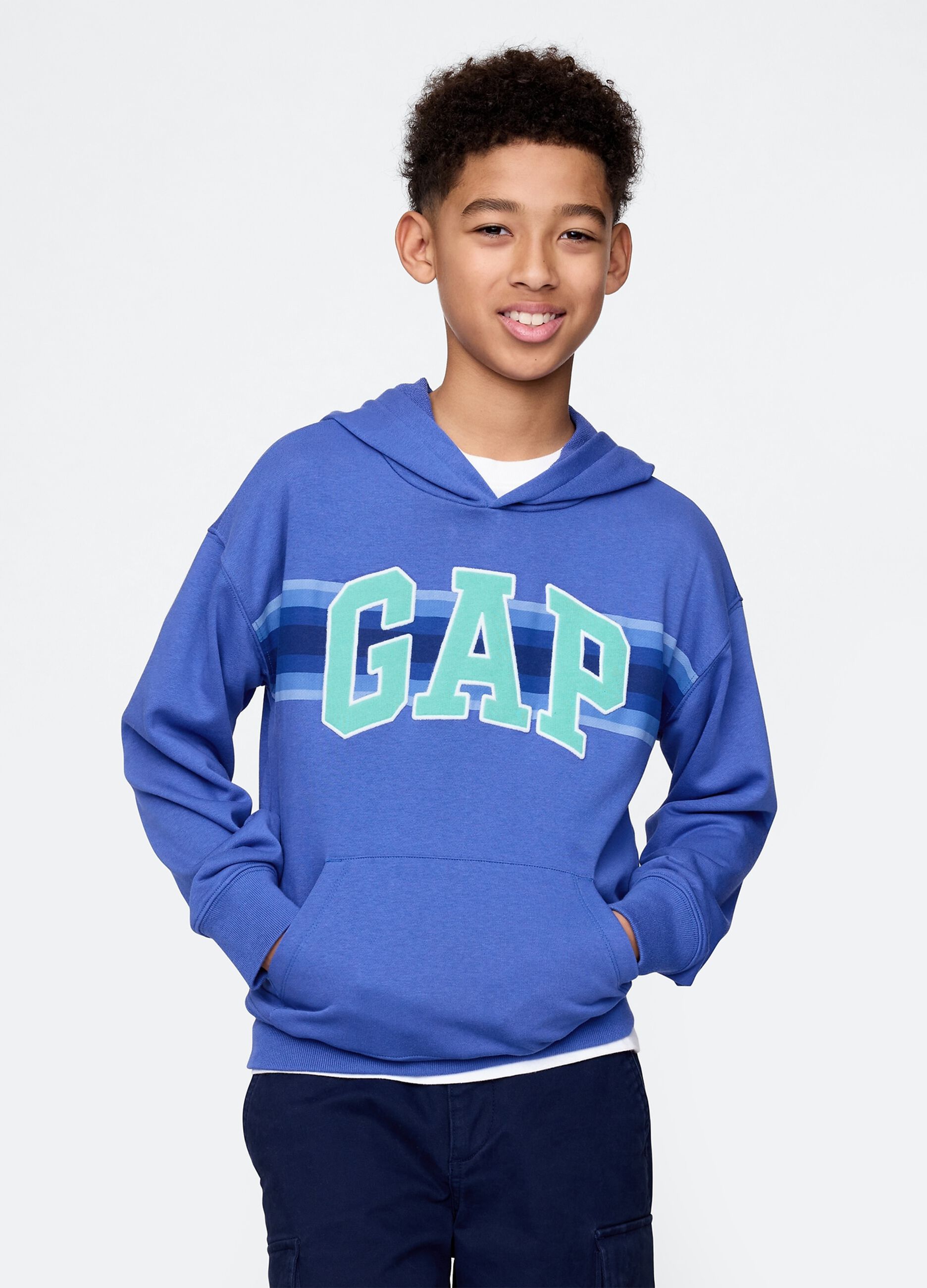Felpa con cappuccio blu logo GAP