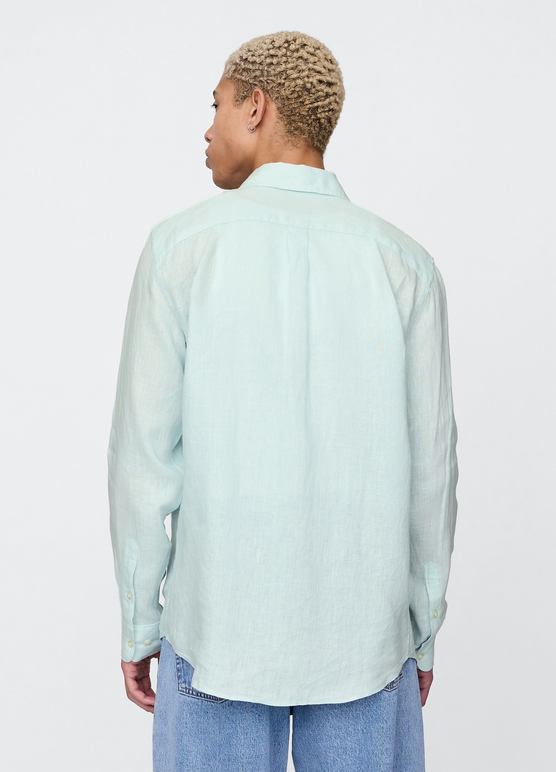 Camicia in lino azzurra Gap_2