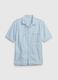 Short-sleeved shirt in chambray cotton_3