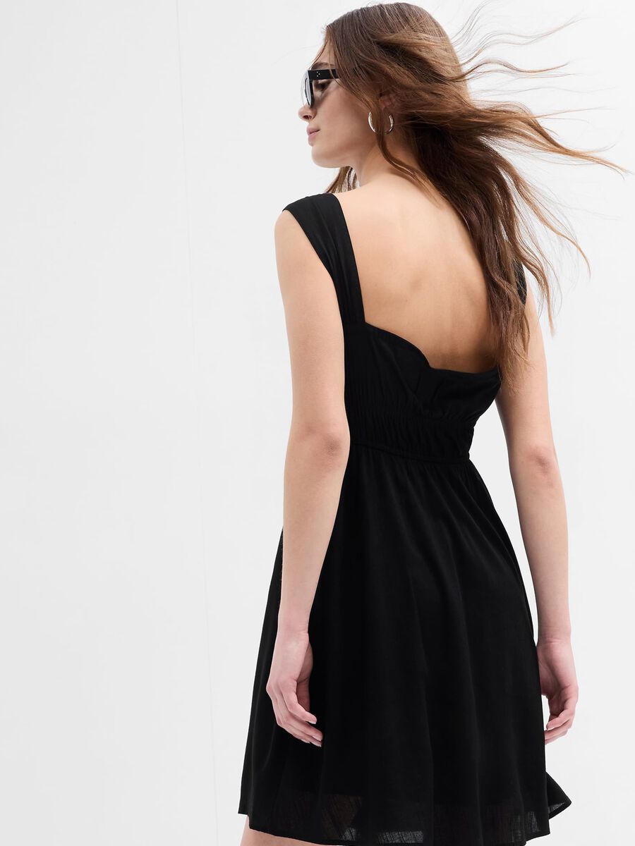 Short dress with laces and round neck Woman_1