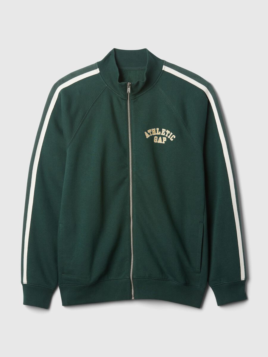 Full-zip con bande rigate e ricamo Athletic Uomo_4