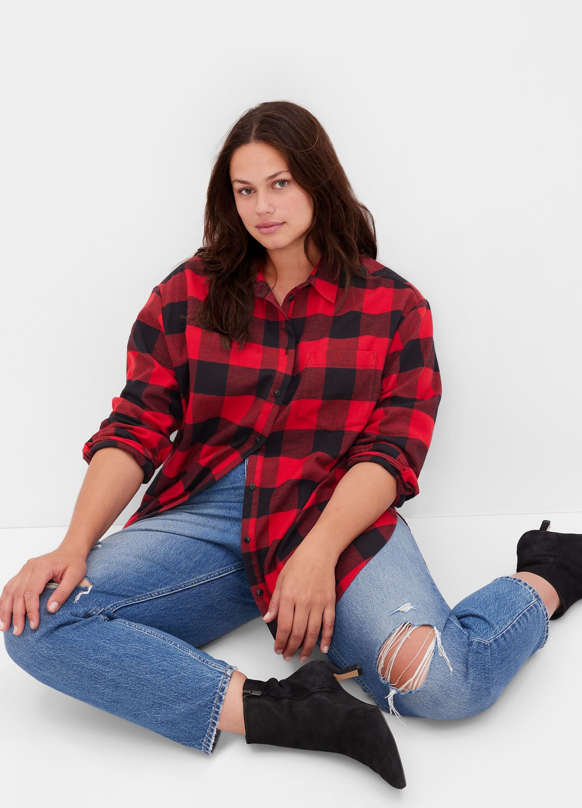 Oversized check flannel shirt_3