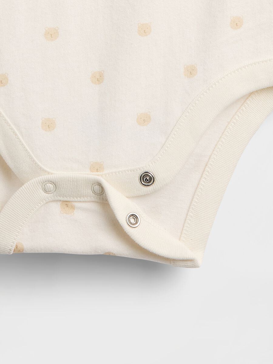 Body bianco in cotone a pois Neonato_3