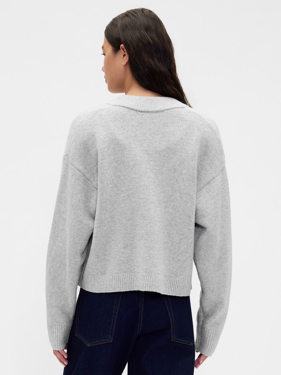 Cardigan grigio in misto cotone Donna_1