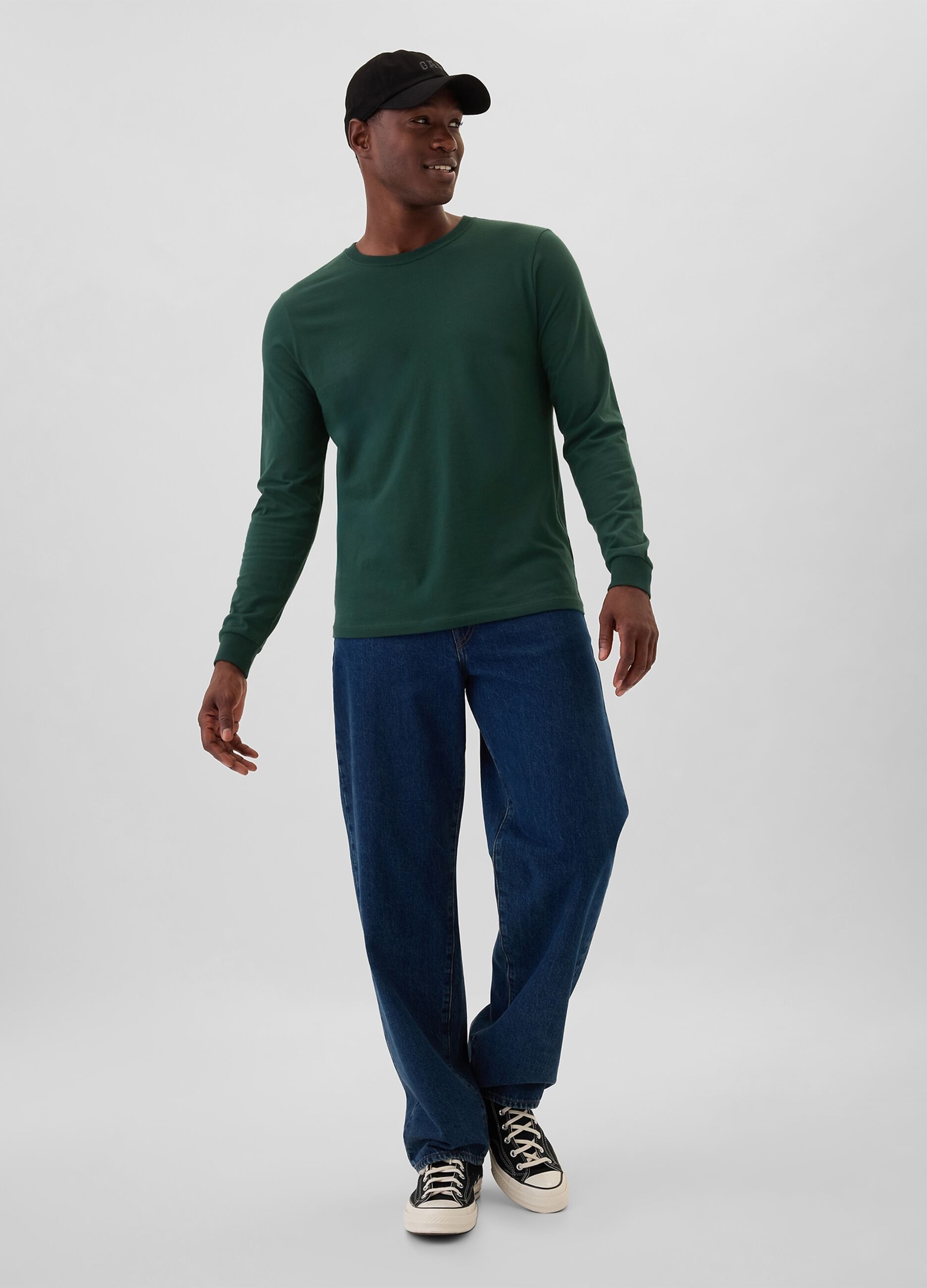 T-shirt a maniche lunghe in cotone_1