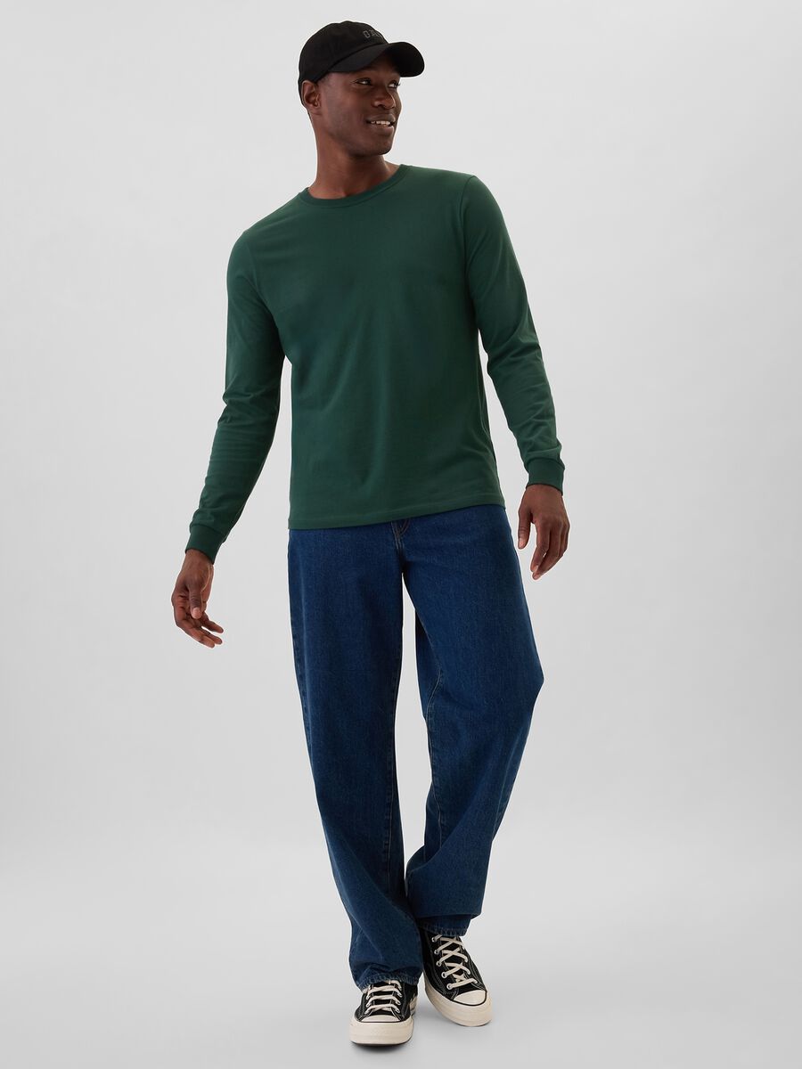 T-shirt a maniche lunghe in cotone Uomo_1