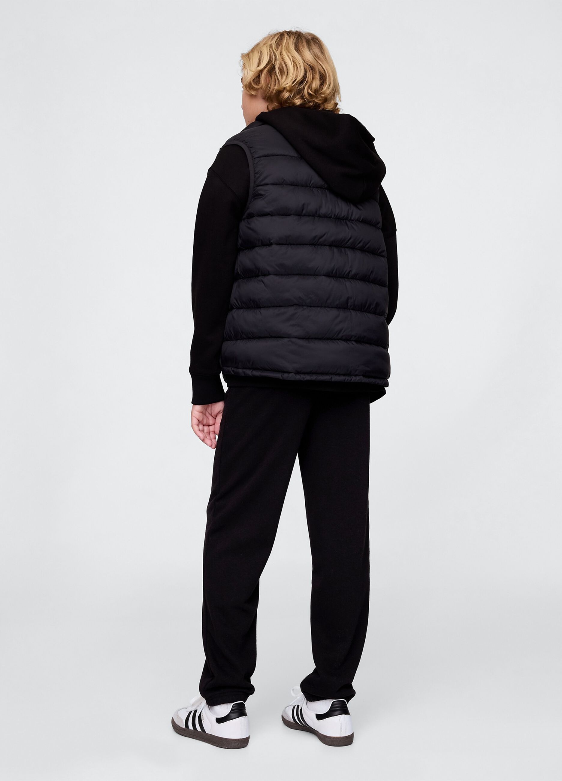 Pantaloni jogger in misto cotone nero da bambino regular fit