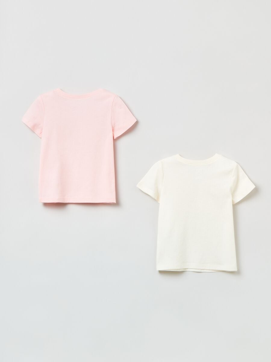 Bipack t-shirt in cotone con stampa logo Bimba_1