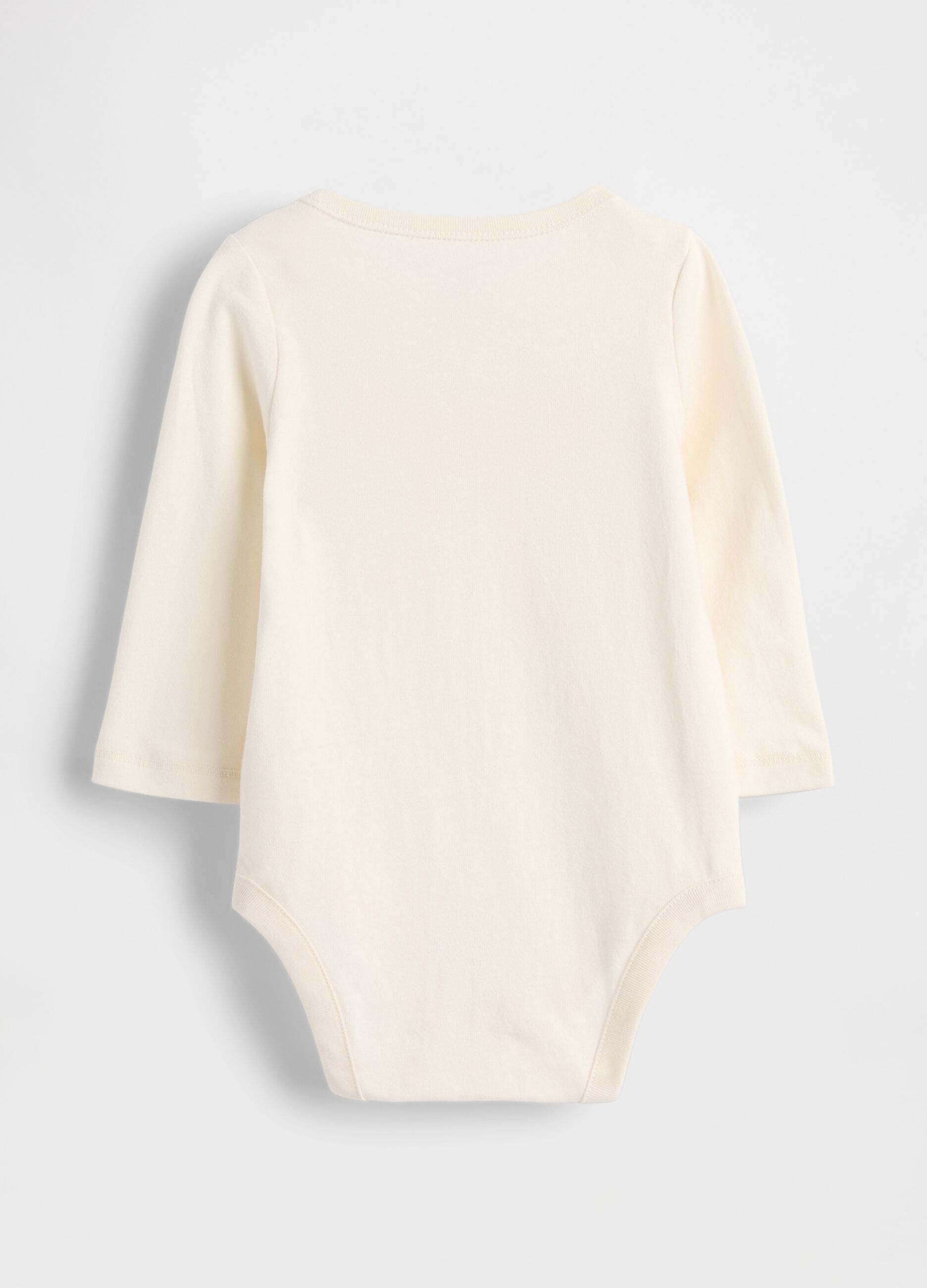 White cotton bodysuit with pink bow_1