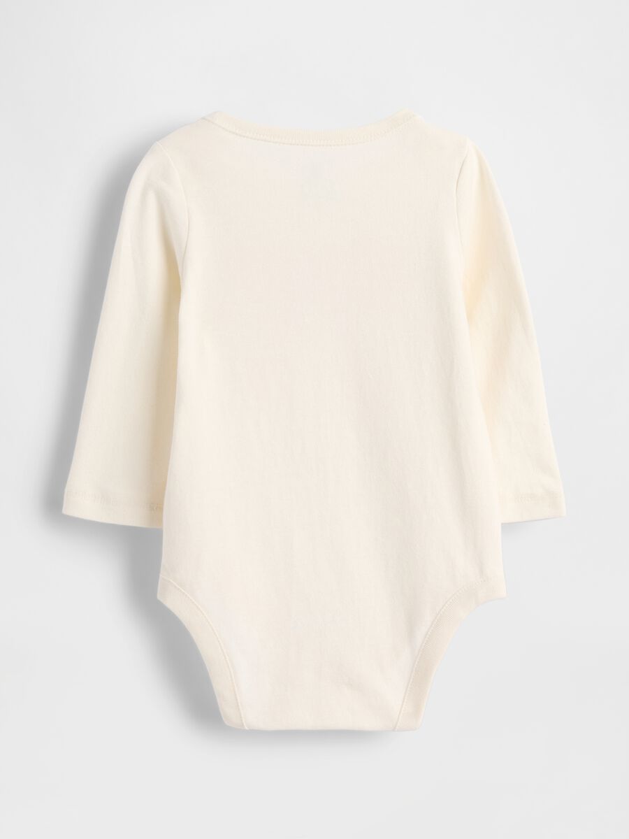White cotton bodysuit with pink bow Newborn Boy_1