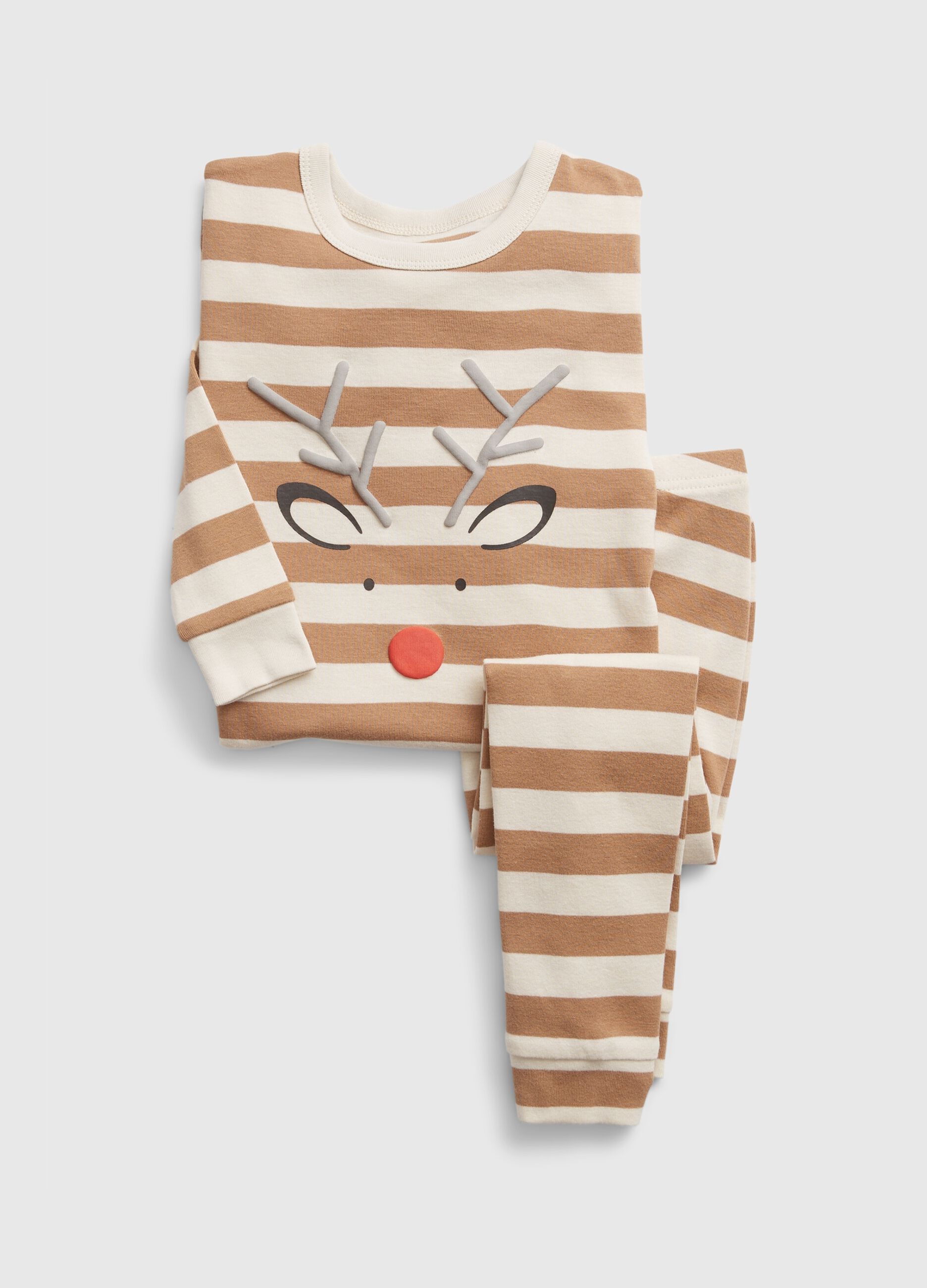 Full-length Christmas pyjamas with reindeer print