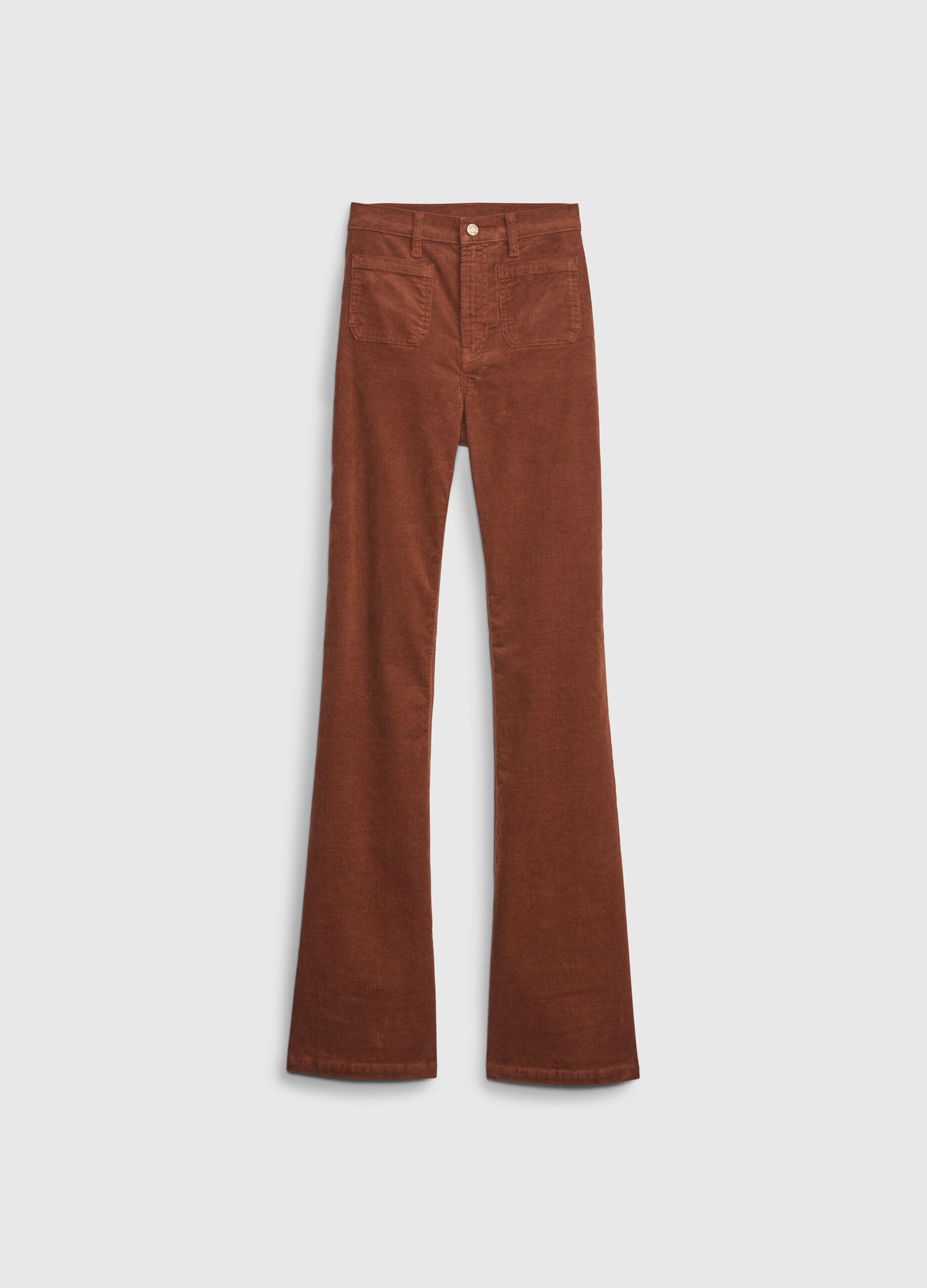 Flare-fit high-rise trousers in corduroy_5