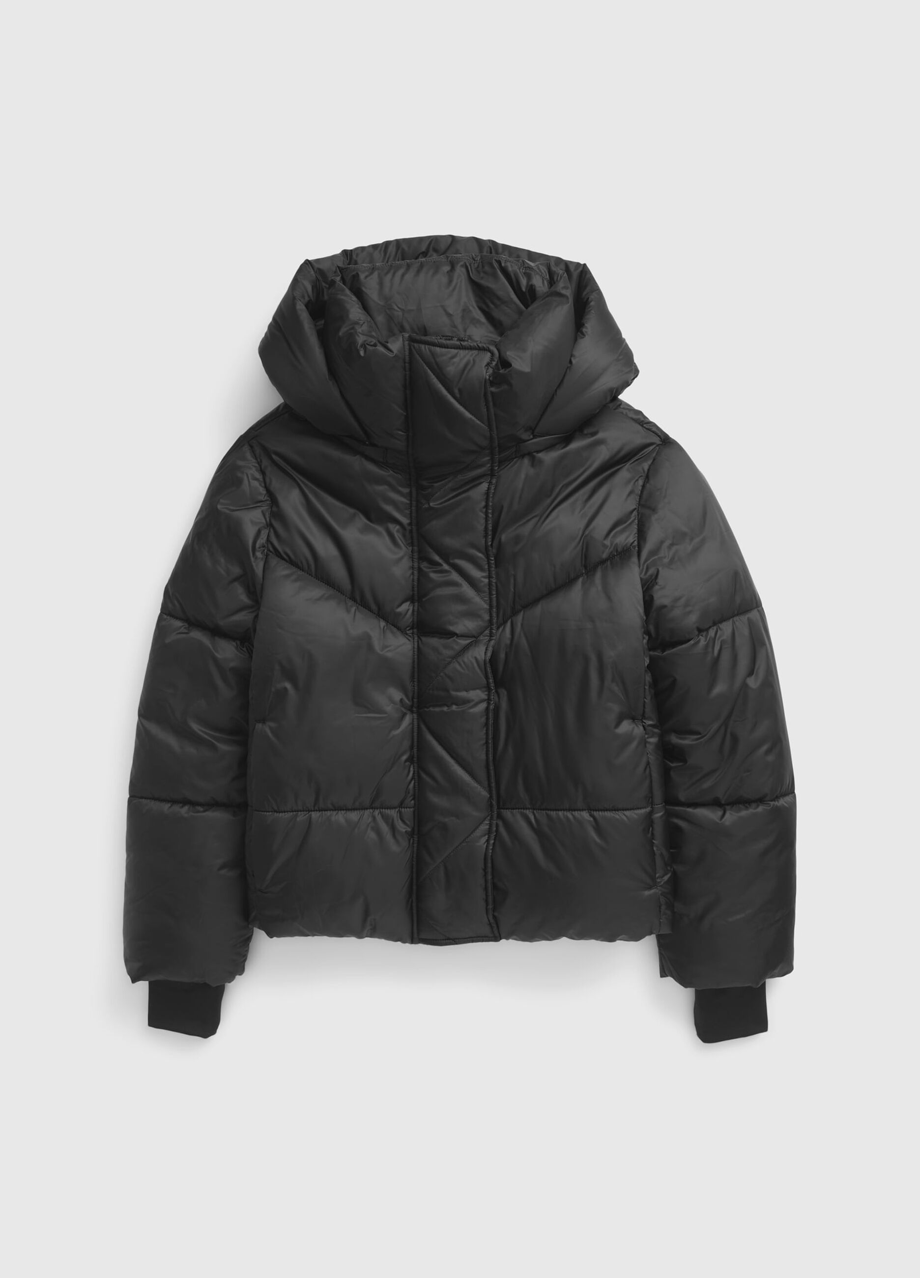 Puffer jacket boxy con cappuccio_3