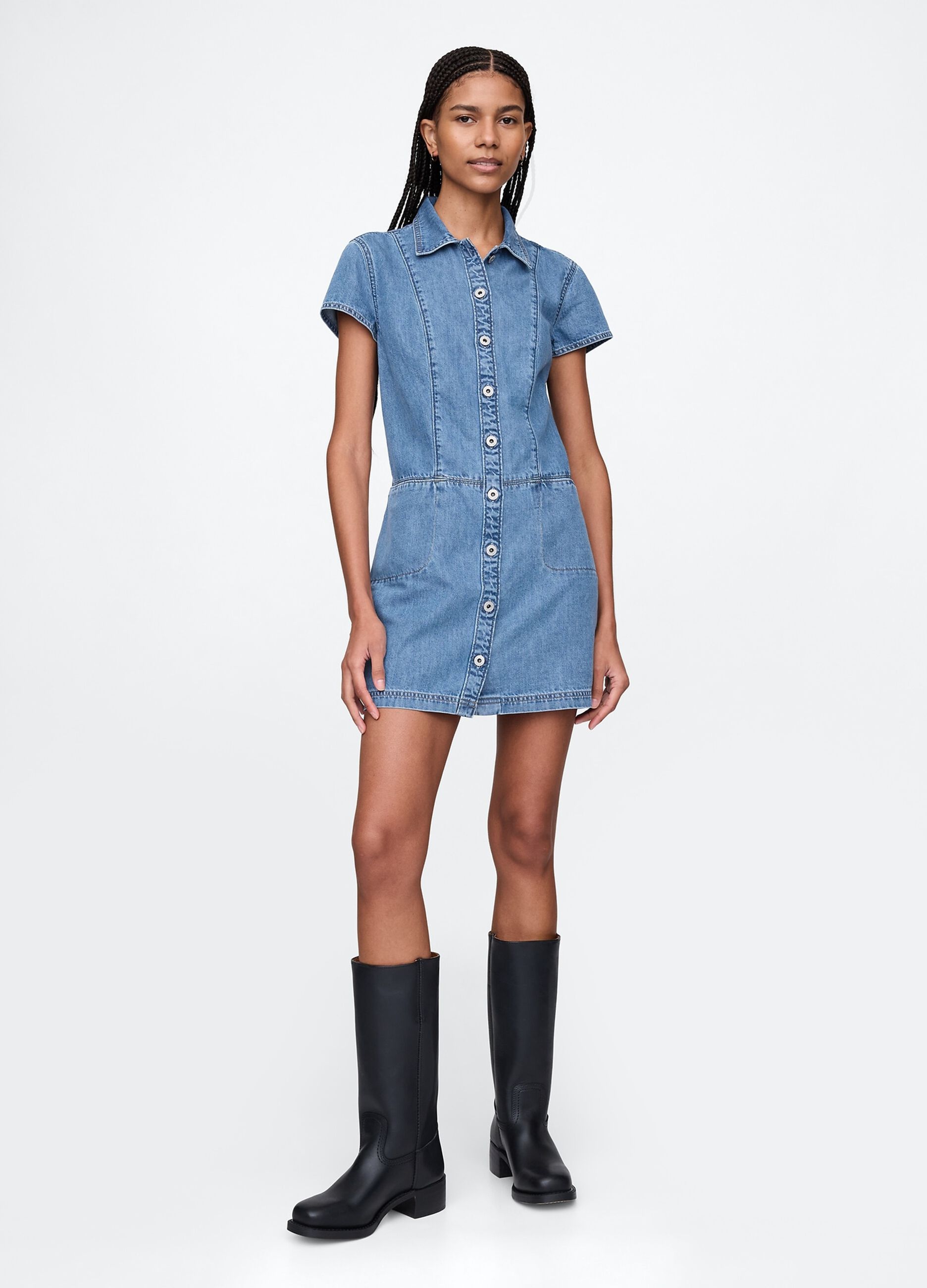 Abito in denim Gap con bottoni