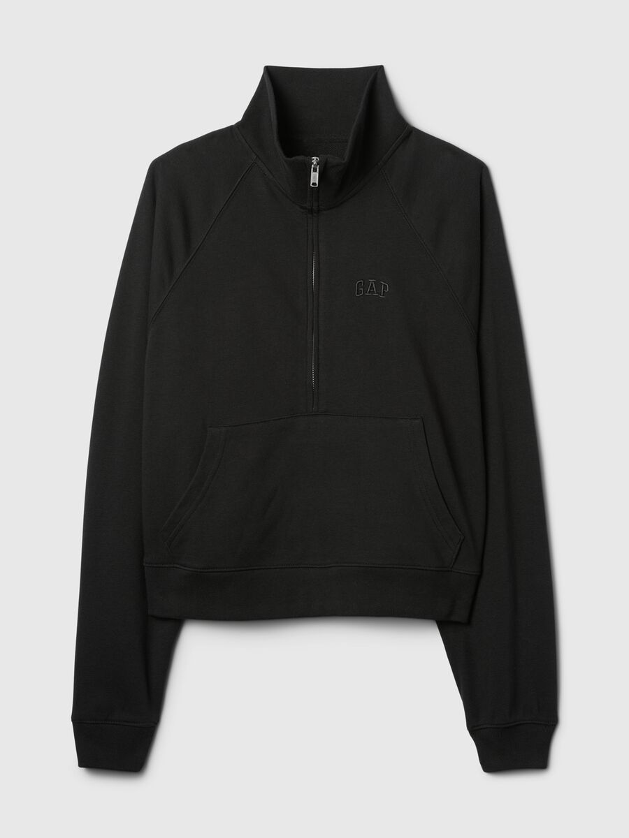 Felpa half-zip con ricamo logo Donna_4