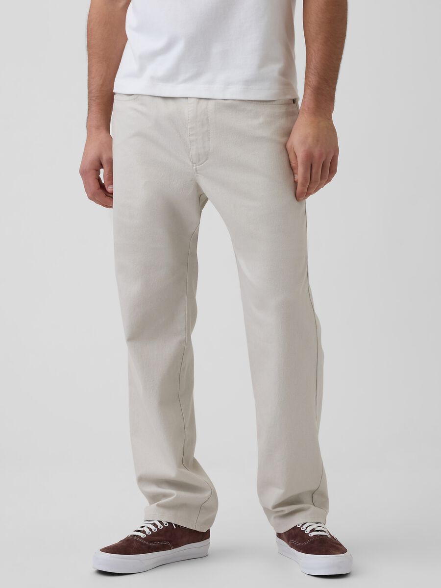 Linen and cotton blend trousers Man_1