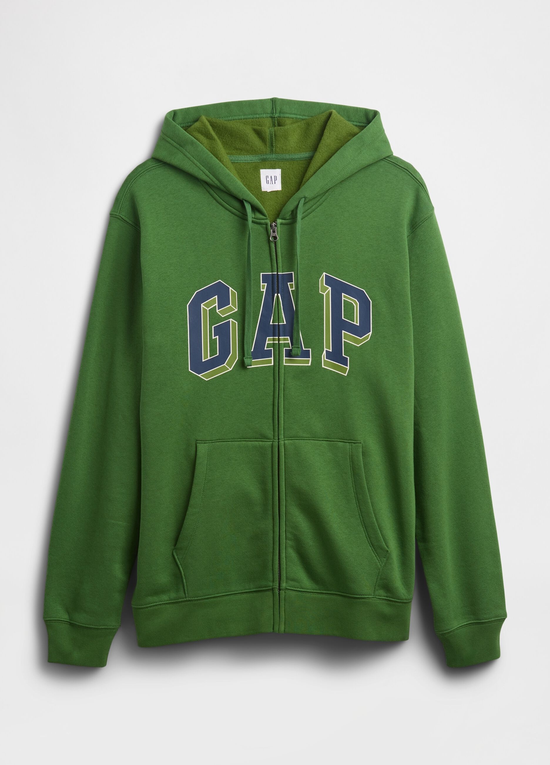 Felpa verde in cotone misto con cappuccio_3