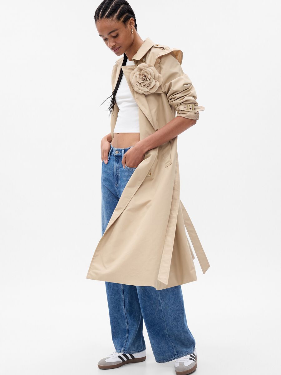 LoveShackFancy double-breasted trench coat with flounce Woman_0