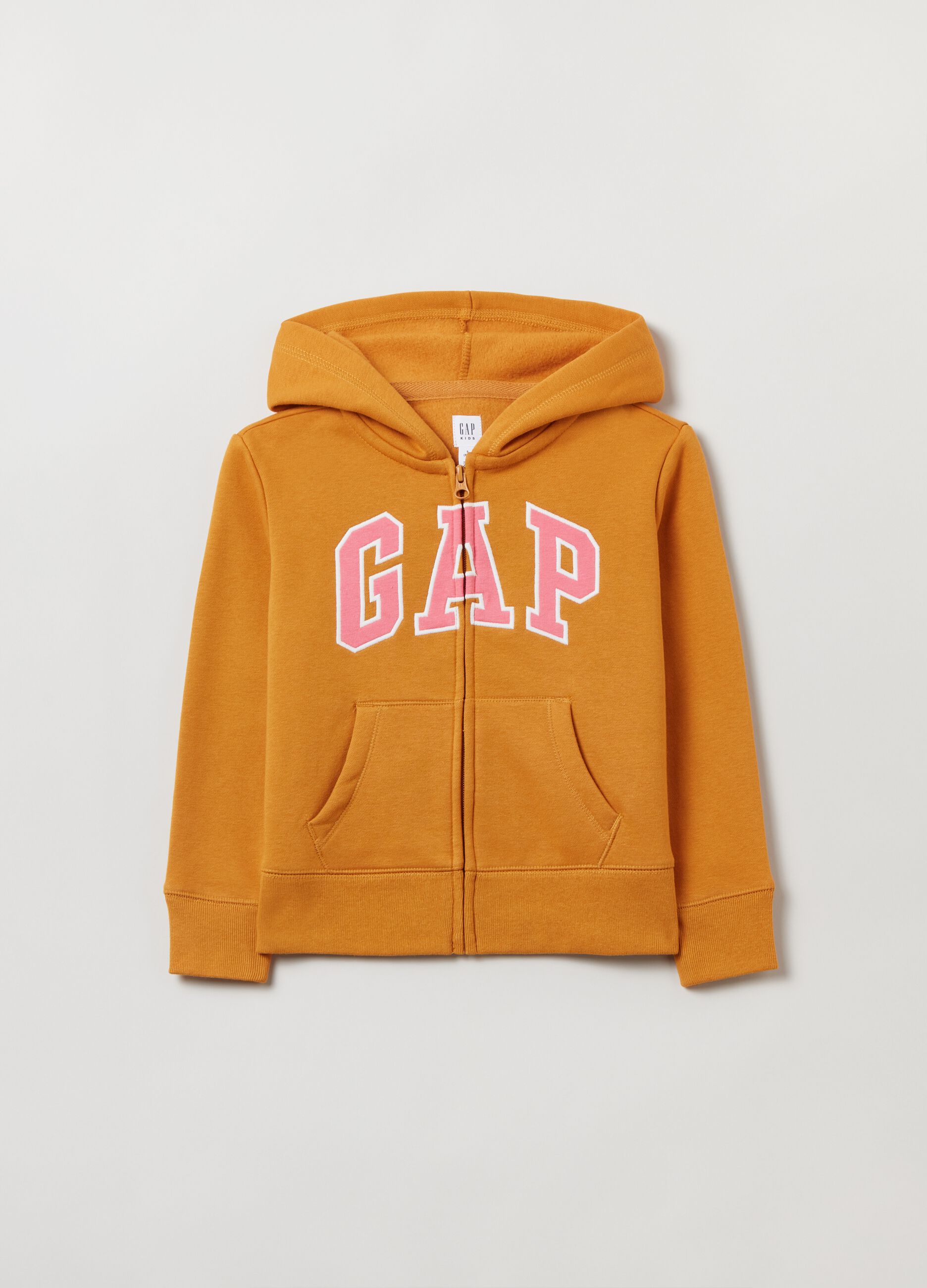 Full-zip sweatshirt with hood and logo embroidery